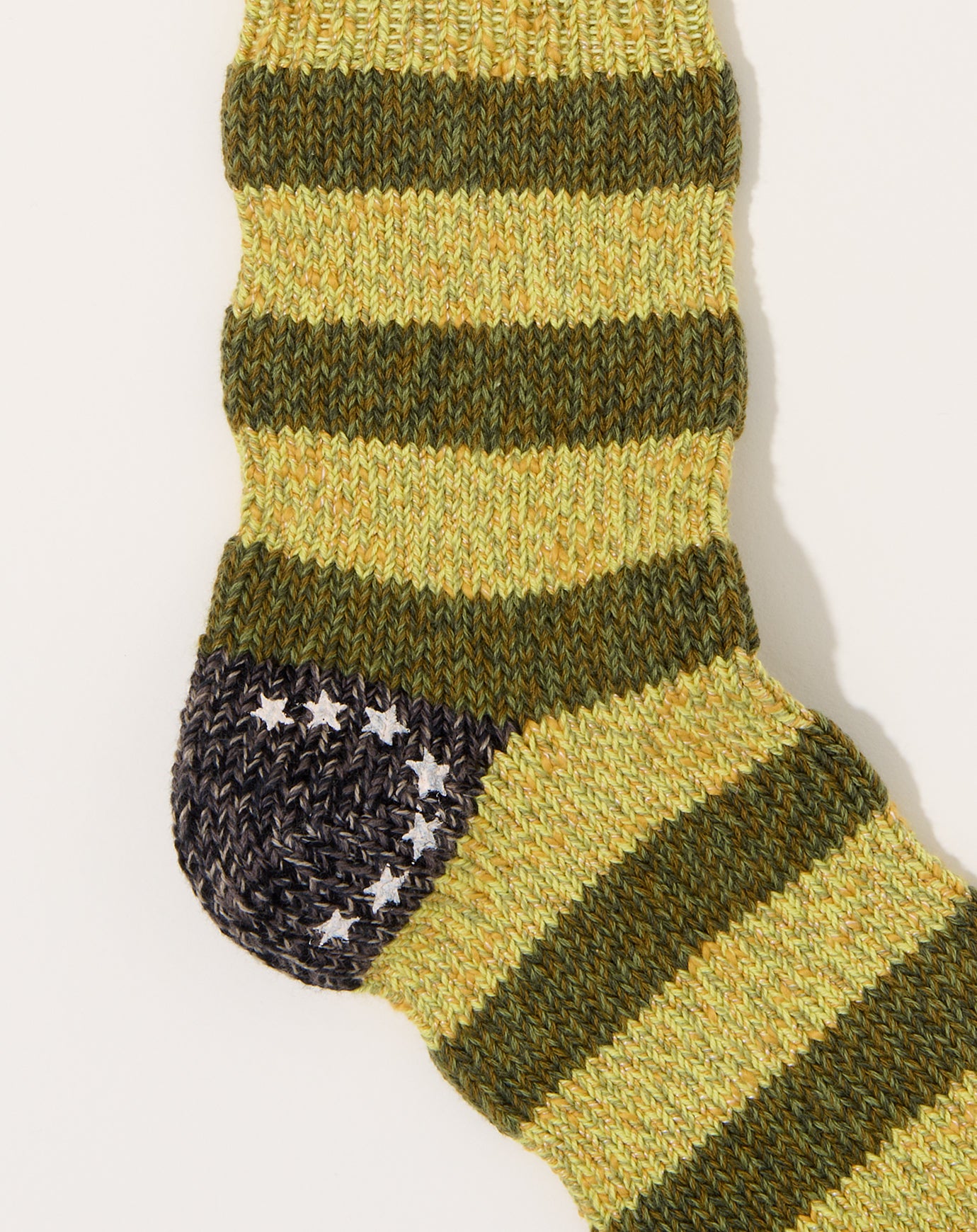 Kapital 56 Yarns Flag Stripe Socks in Khaki
