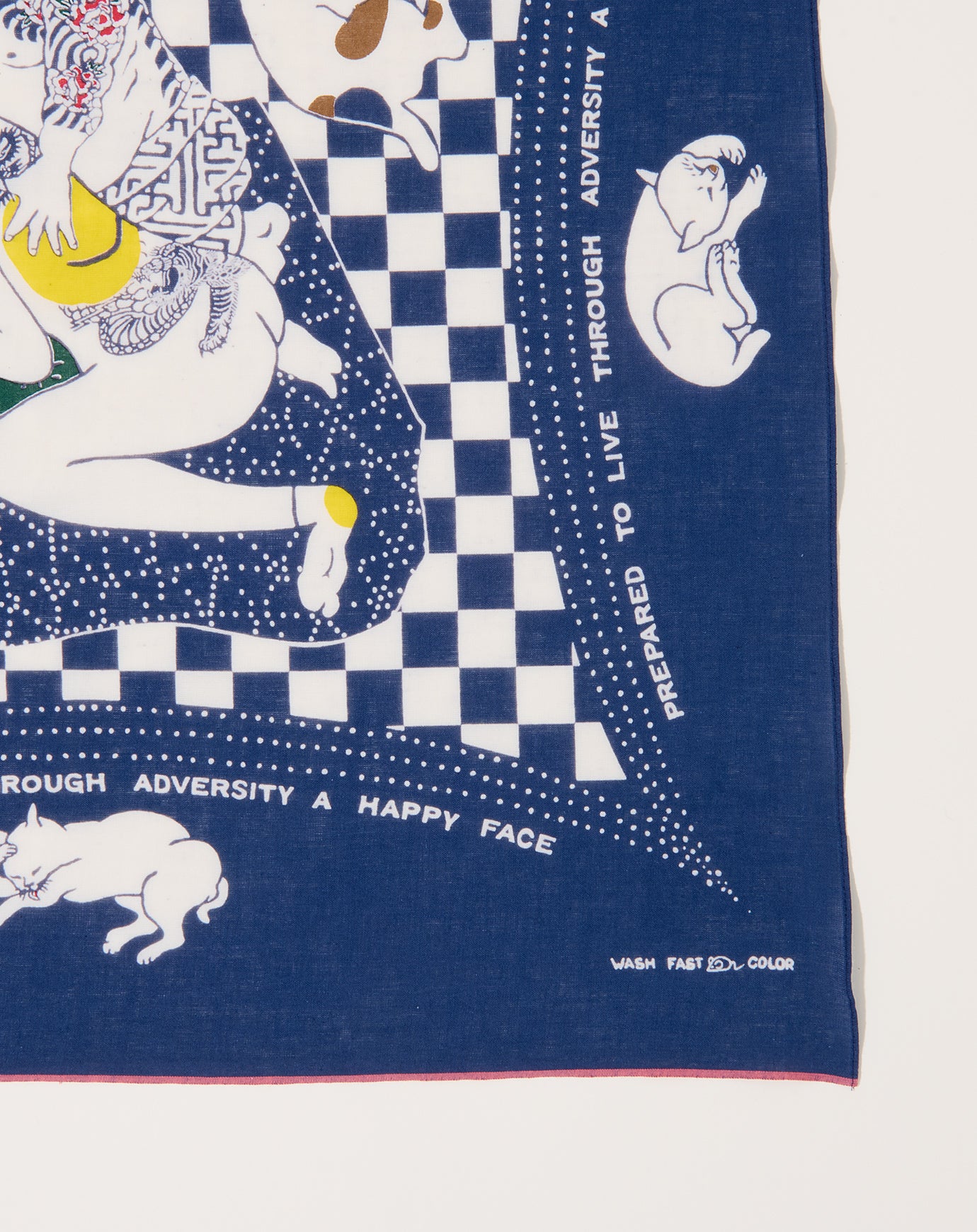 Kapital Fastcolor Selvedge Bandana (RAINBOWY NO WOMAN NO CRY) in Navy