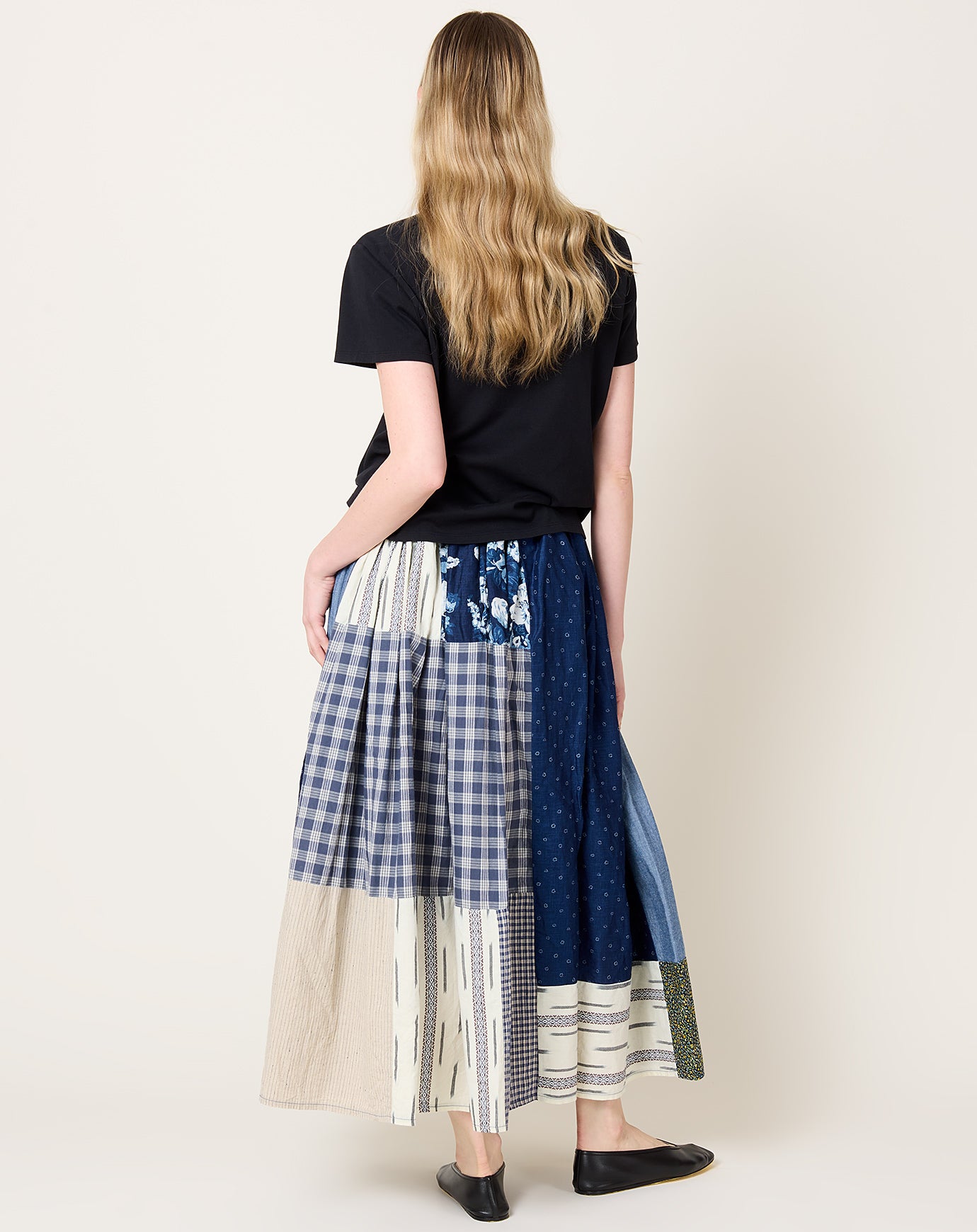 Kapital Patchwork Gathered Skirt in IDG