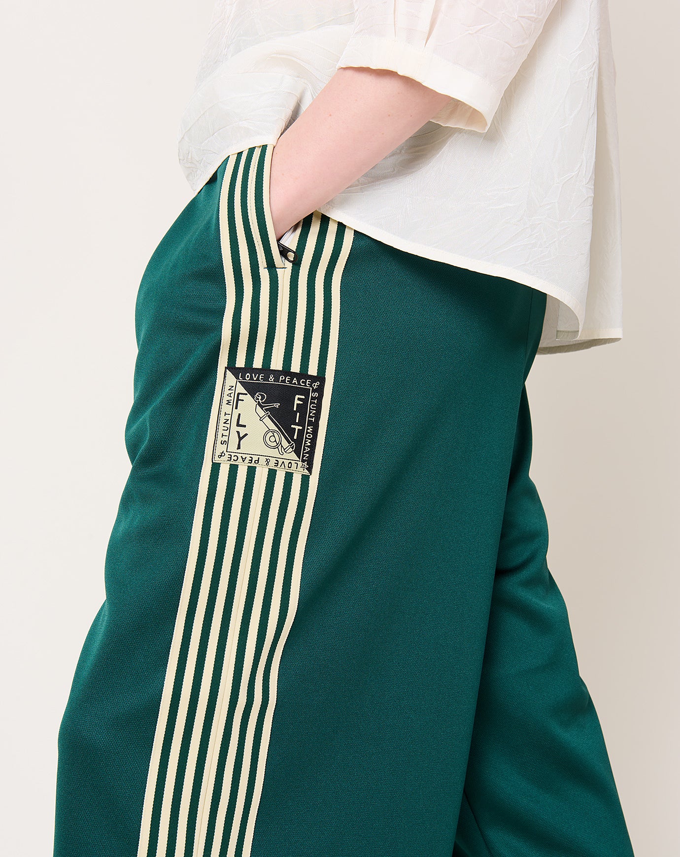 Kapital Stuntman&woman Baggy Track Pants in Green