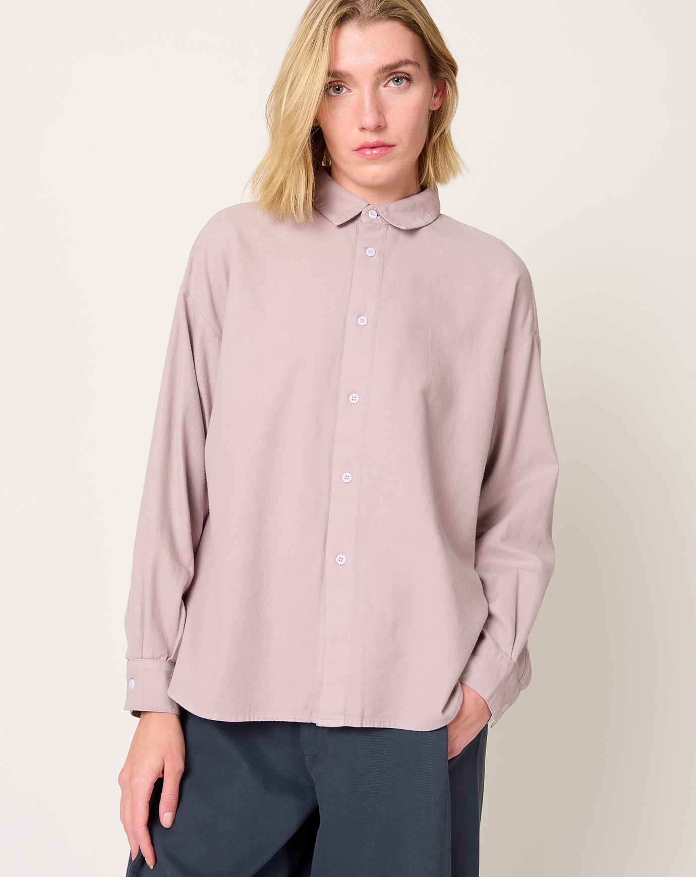 Labo.Art Cotton Flannel Eolia Shirt in Lilla