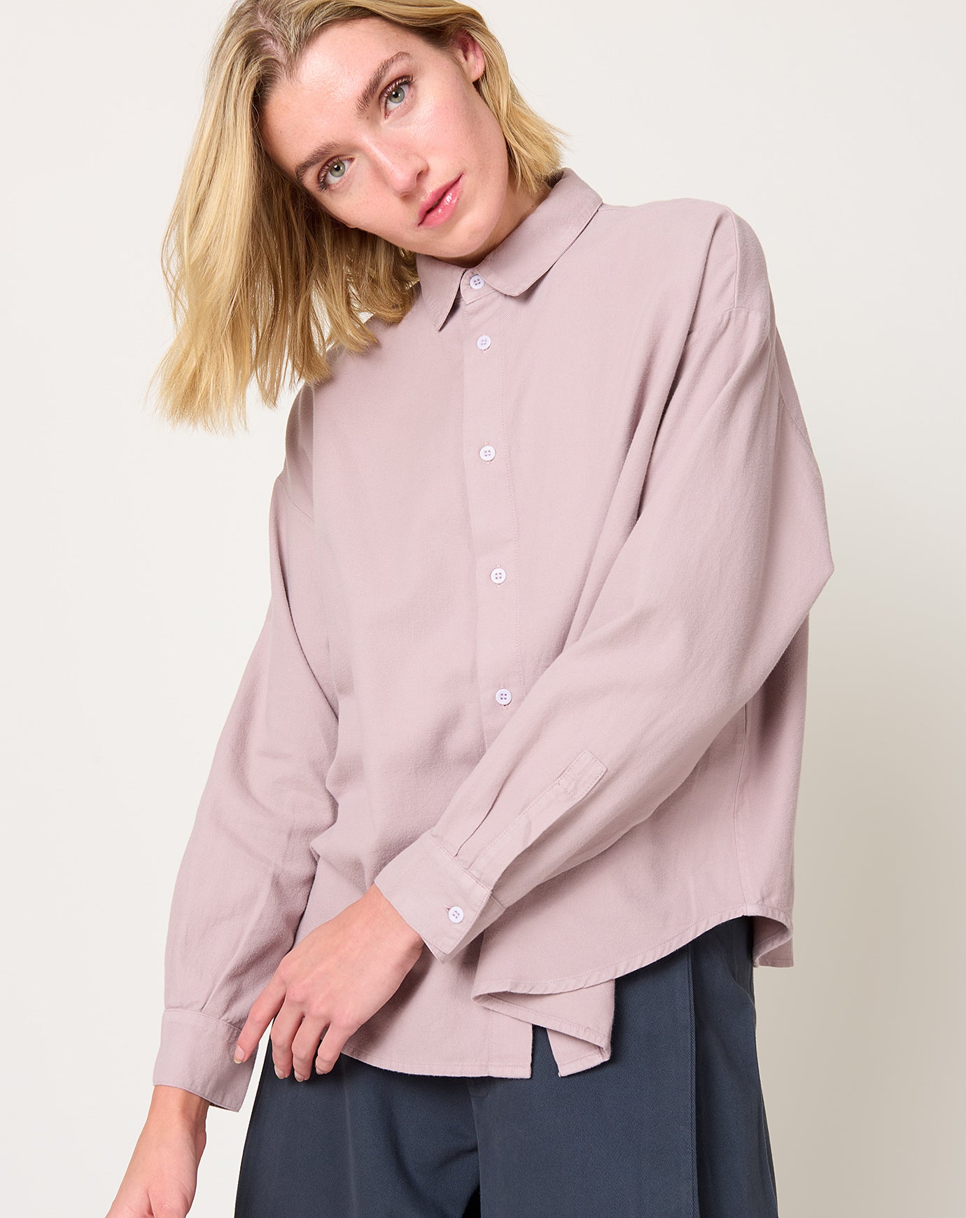 Labo.Art Cotton Flannel Eolia Shirt in Lilla