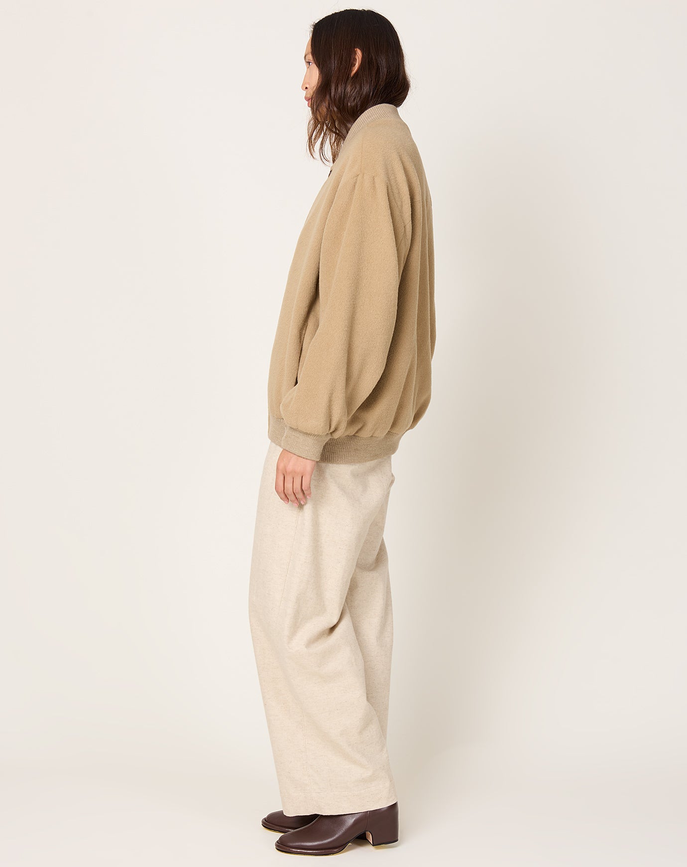 Lauren Manoogian Brushed Bomber in Camel