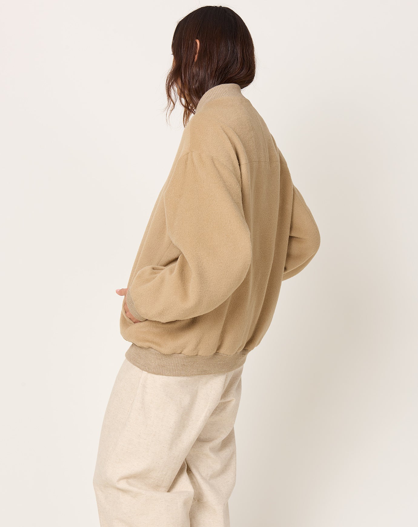 Lauren Manoogian Brushed Bomber in Camel