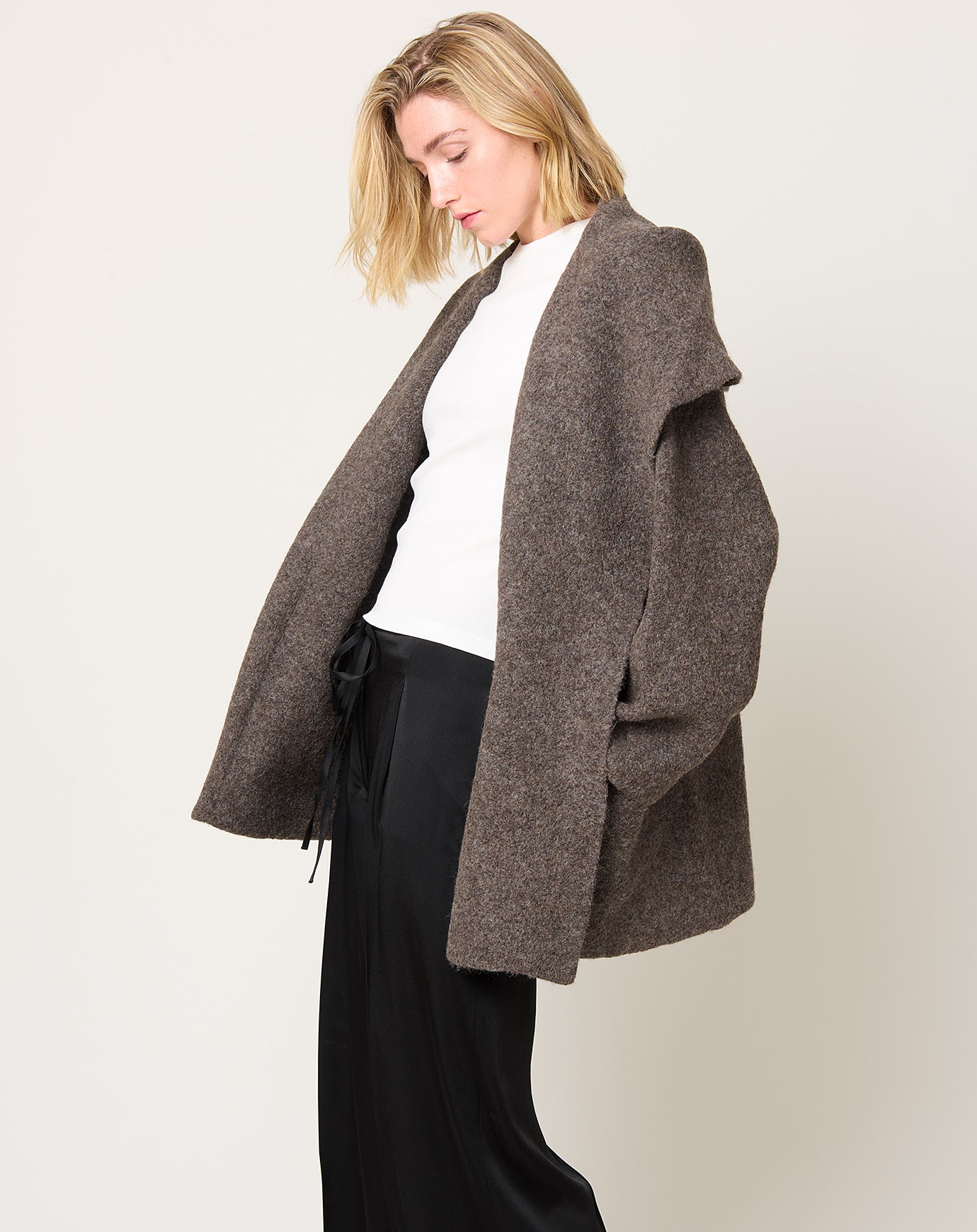 Lauren Manoogian Double Face Coat in Blackened