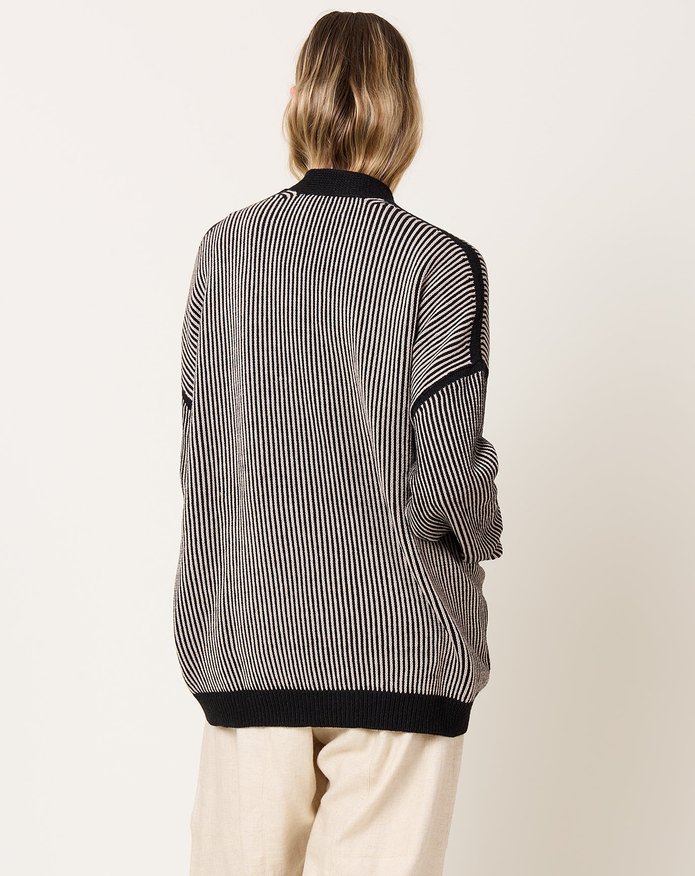Lauren Manoogian Linea Cardigan in Black Melange & Sisel