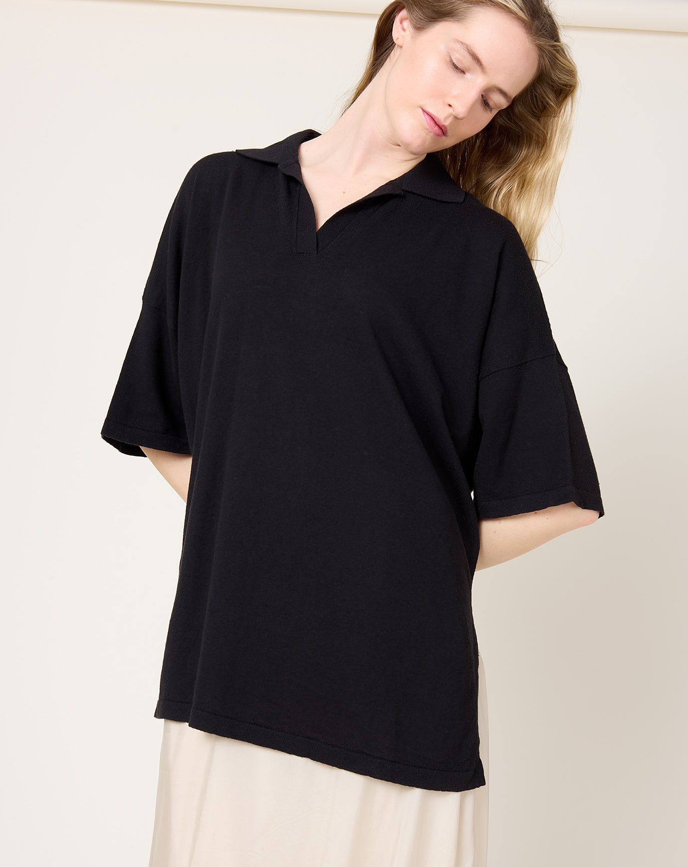 Lauren Manoogian Oversize Polo in Black