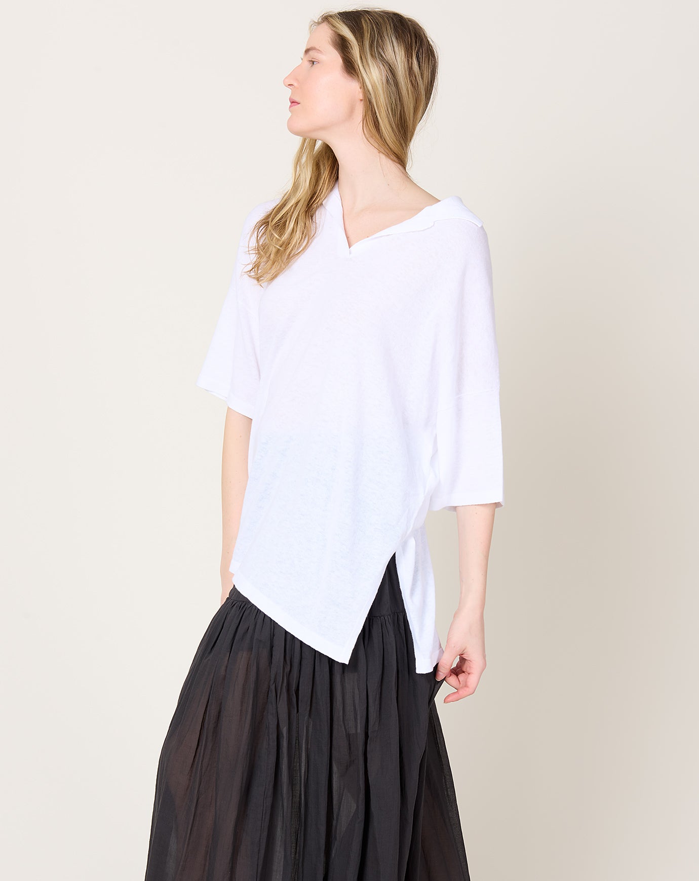 Lauren Manoogian Oversize Polo in White