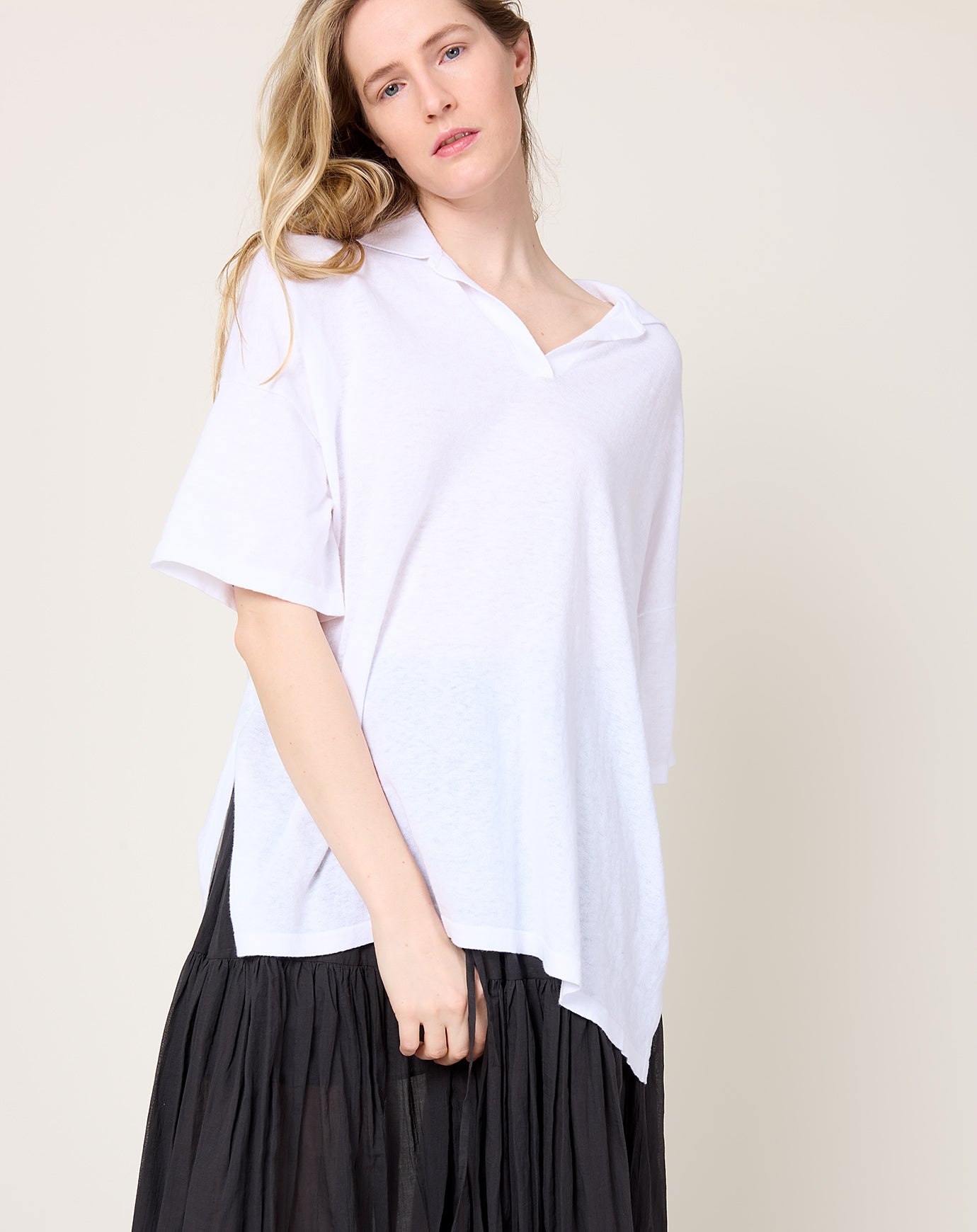 Lauren Manoogian Oversize Polo in White