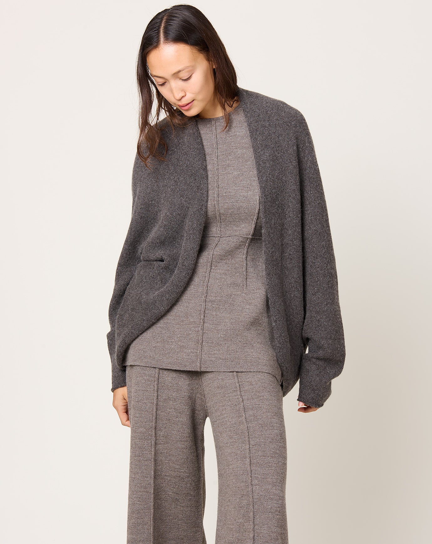 Lauren Manoogian Soft Horizontal Cardigan in Blackened