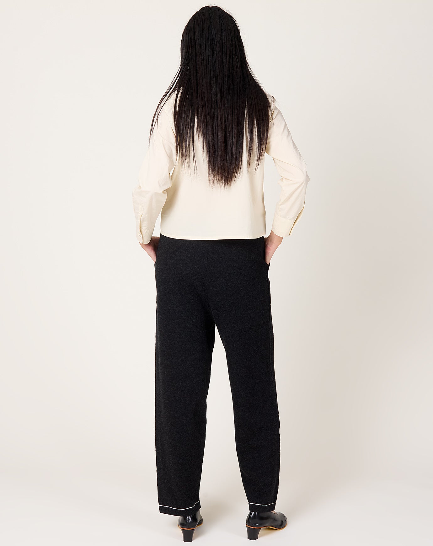 Lauren Manoogian Stitch Trouser in Black Melange