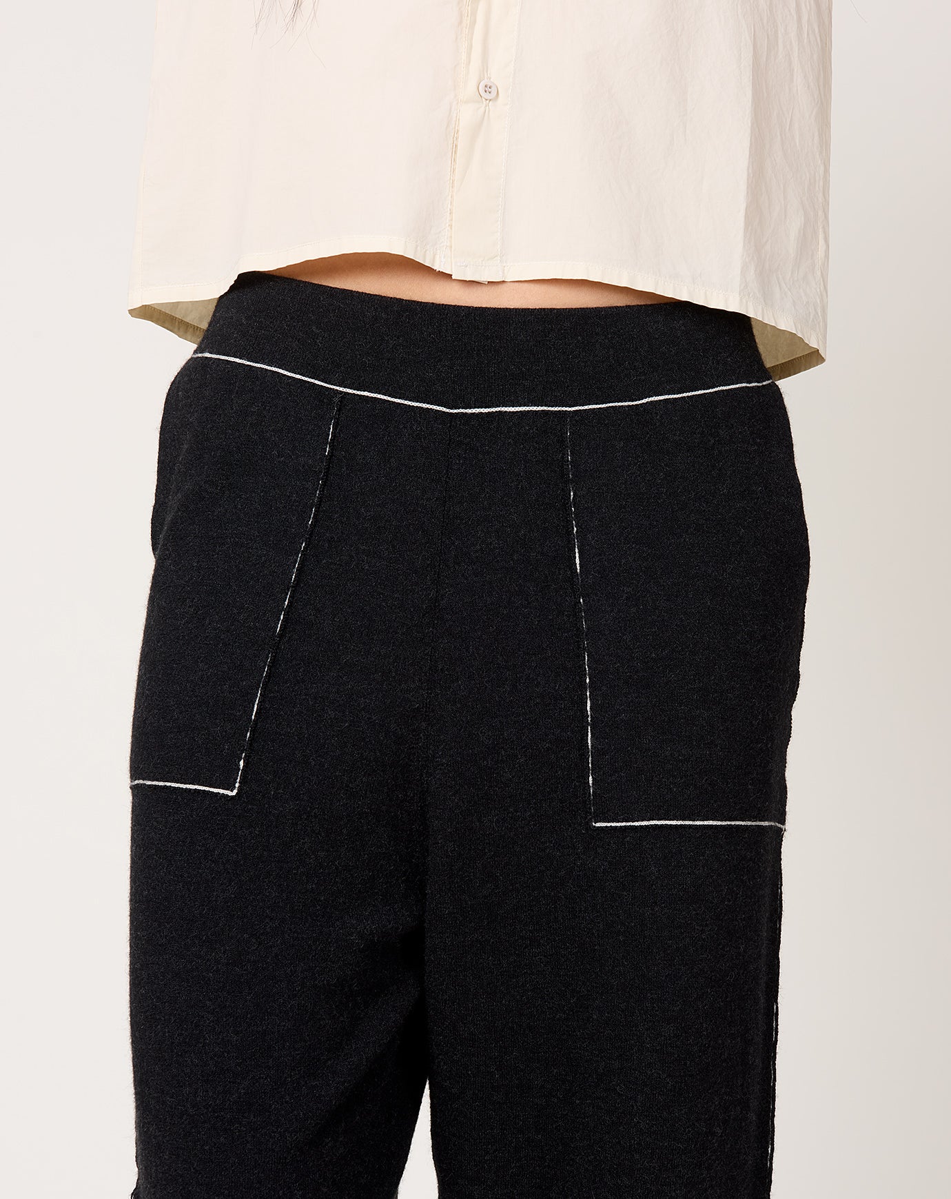 Lauren Manoogian Stitch Trouser in Black Melange