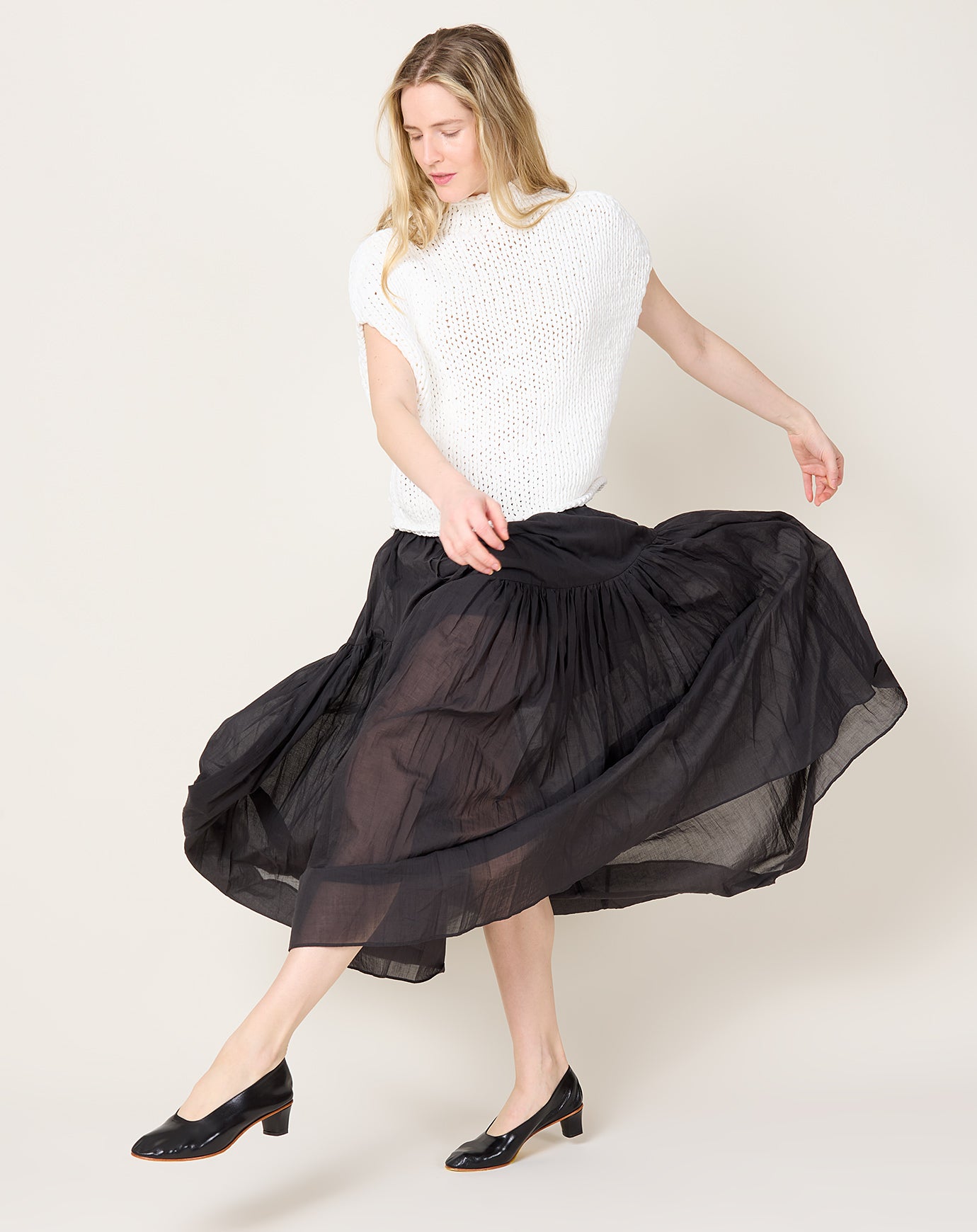 Lauren Manoogian Tier Skirt in Charcoal