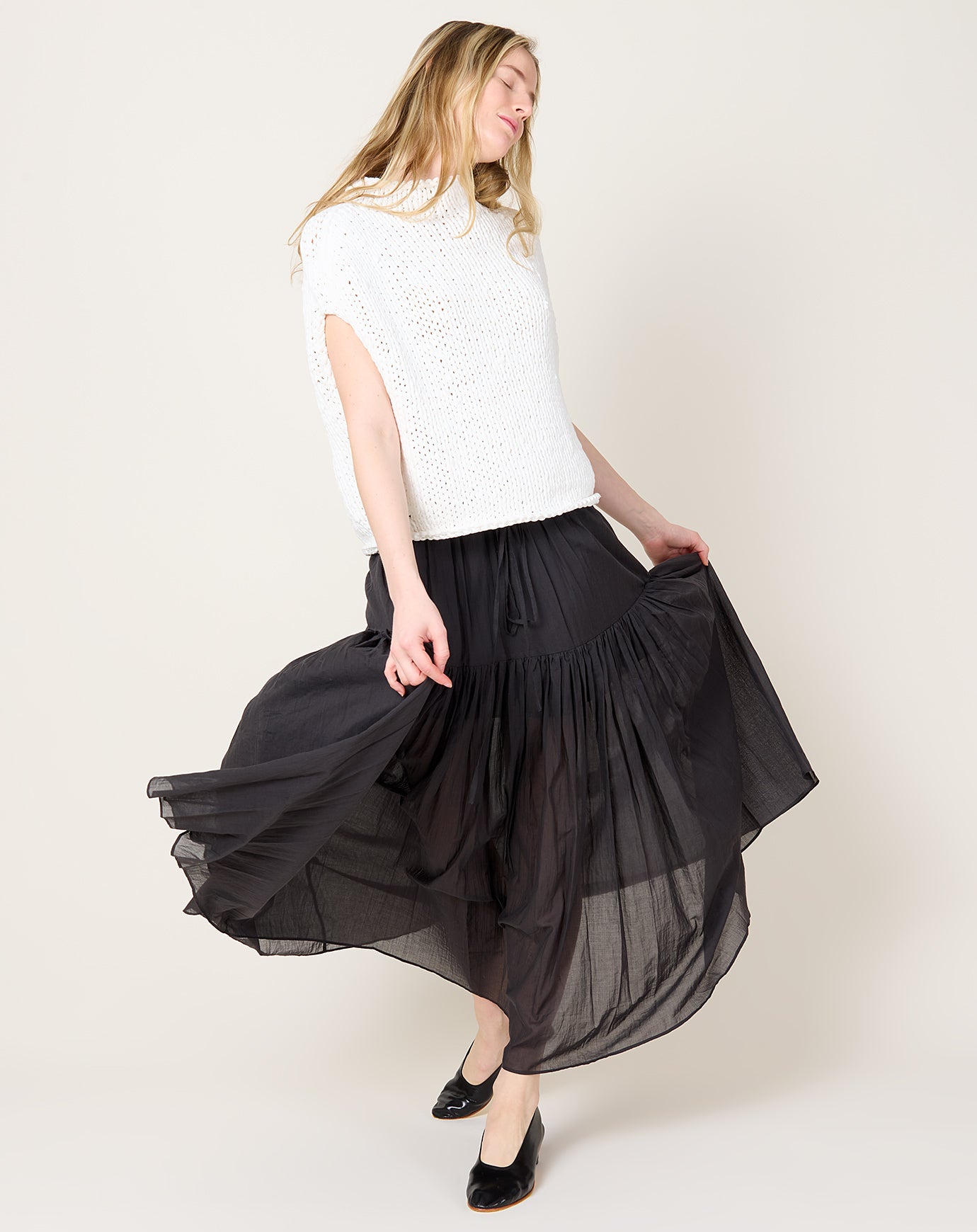Lauren Manoogian Tier Skirt in Charcoal