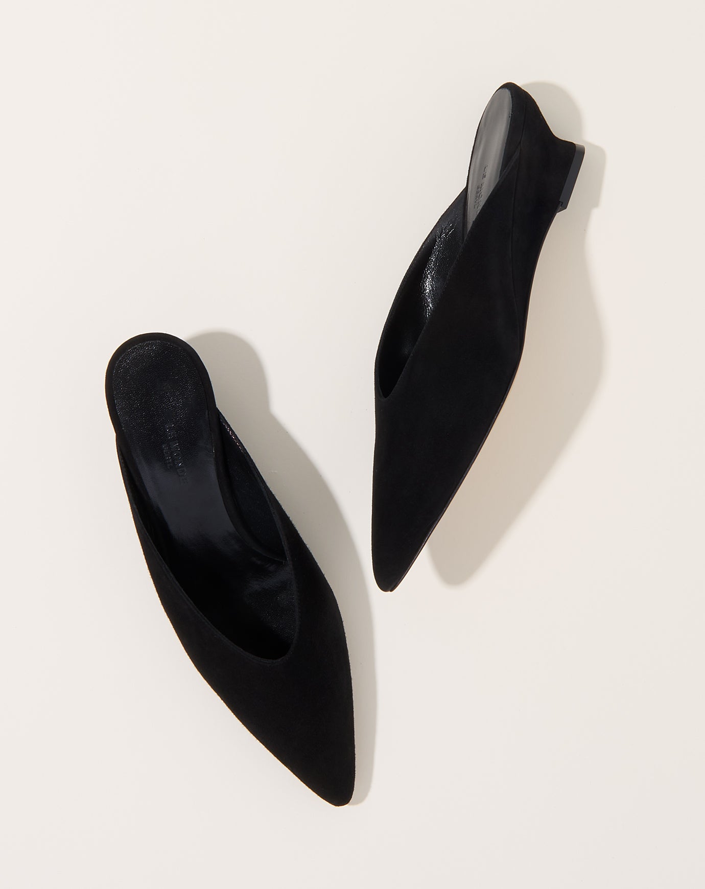 Le Monde Béryl Micro Wedge Mule in Black Suede