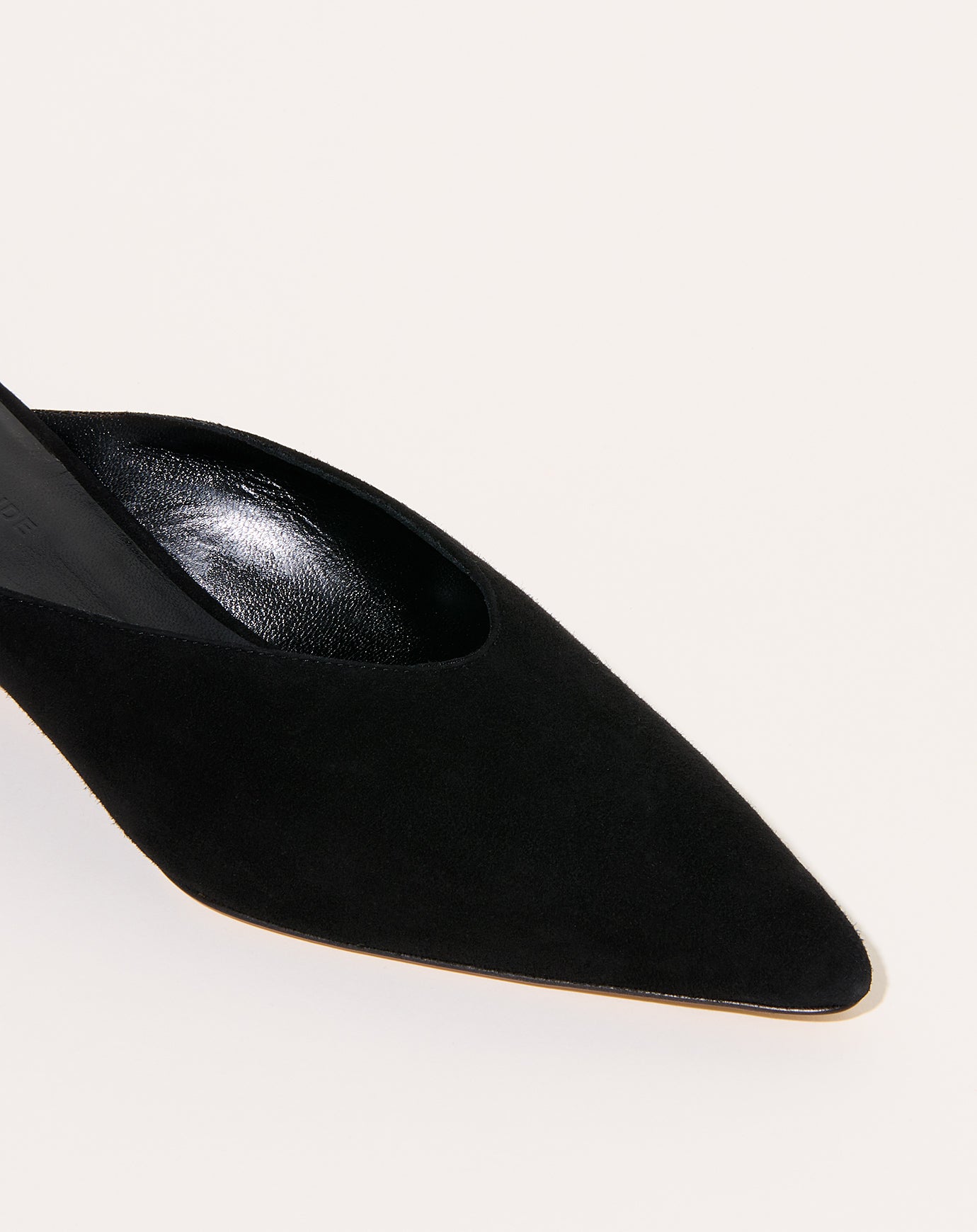 Le Monde Béryl Micro Wedge Mule in Black Suede