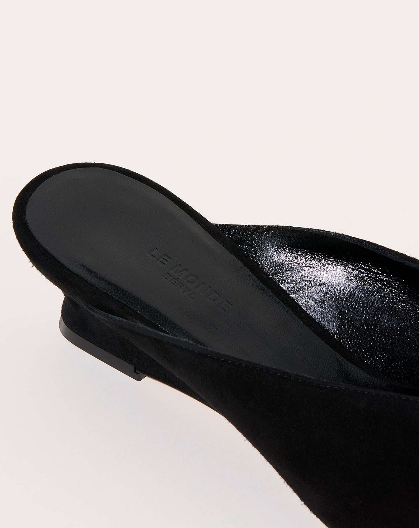 Le Monde Béryl Micro Wedge Mule in Black Suede