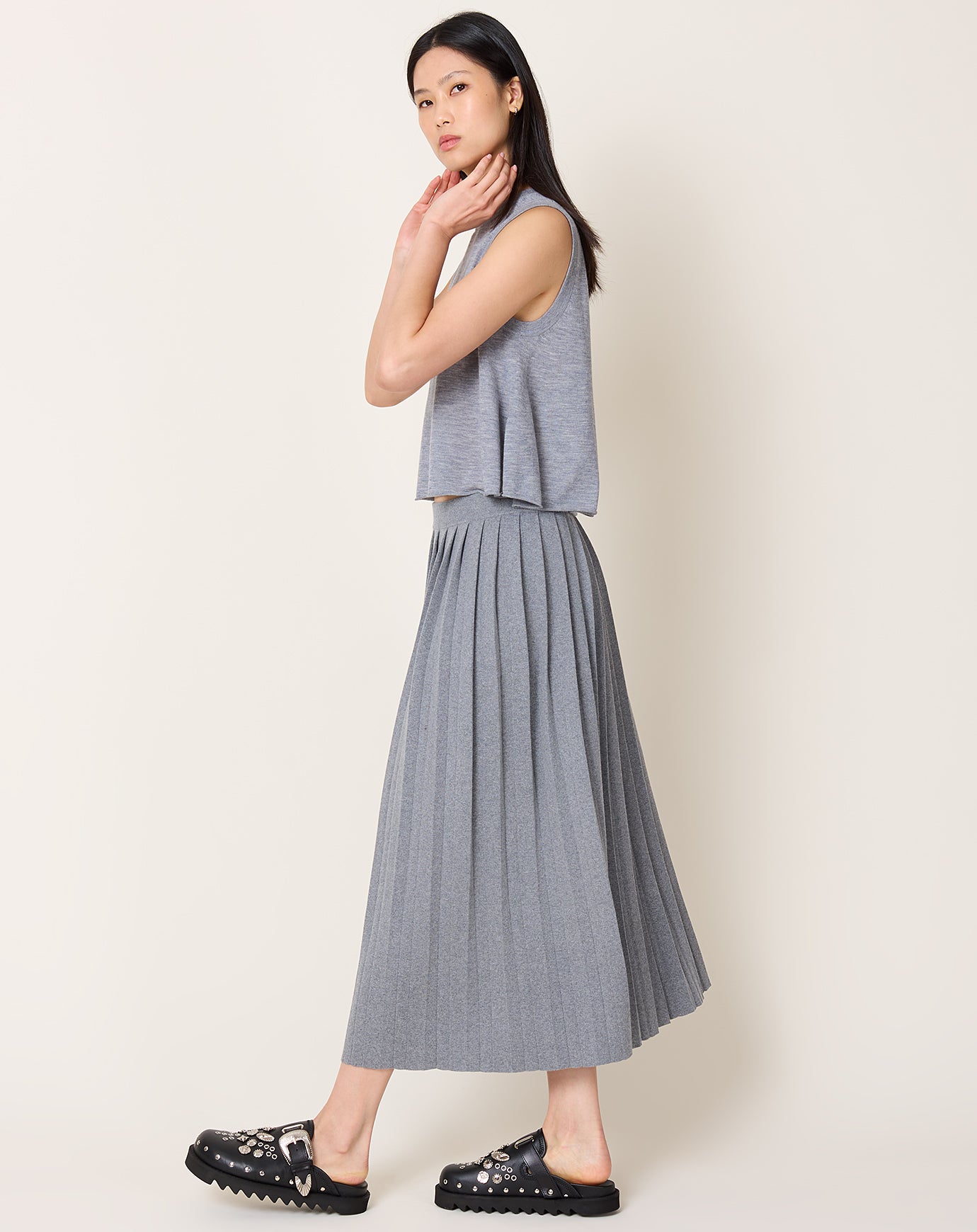 Lisa Yang Minda Skirt in Deep Cloud