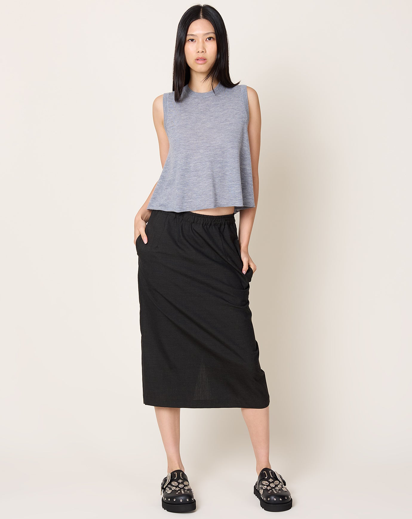 Lisa Yang Nali Top in Dark Mist
