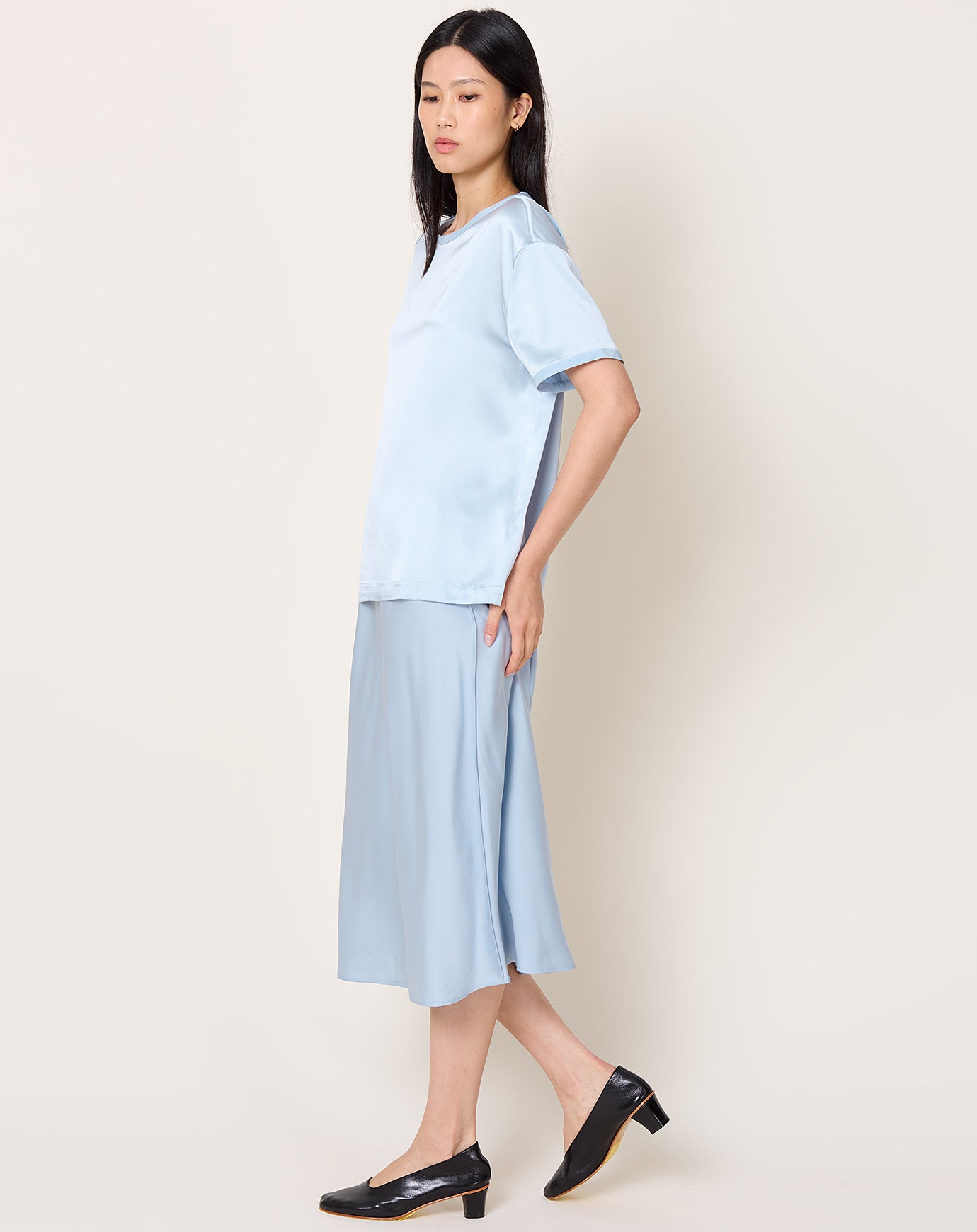 Lisa Yang Round Neck T-Shirt in Surf