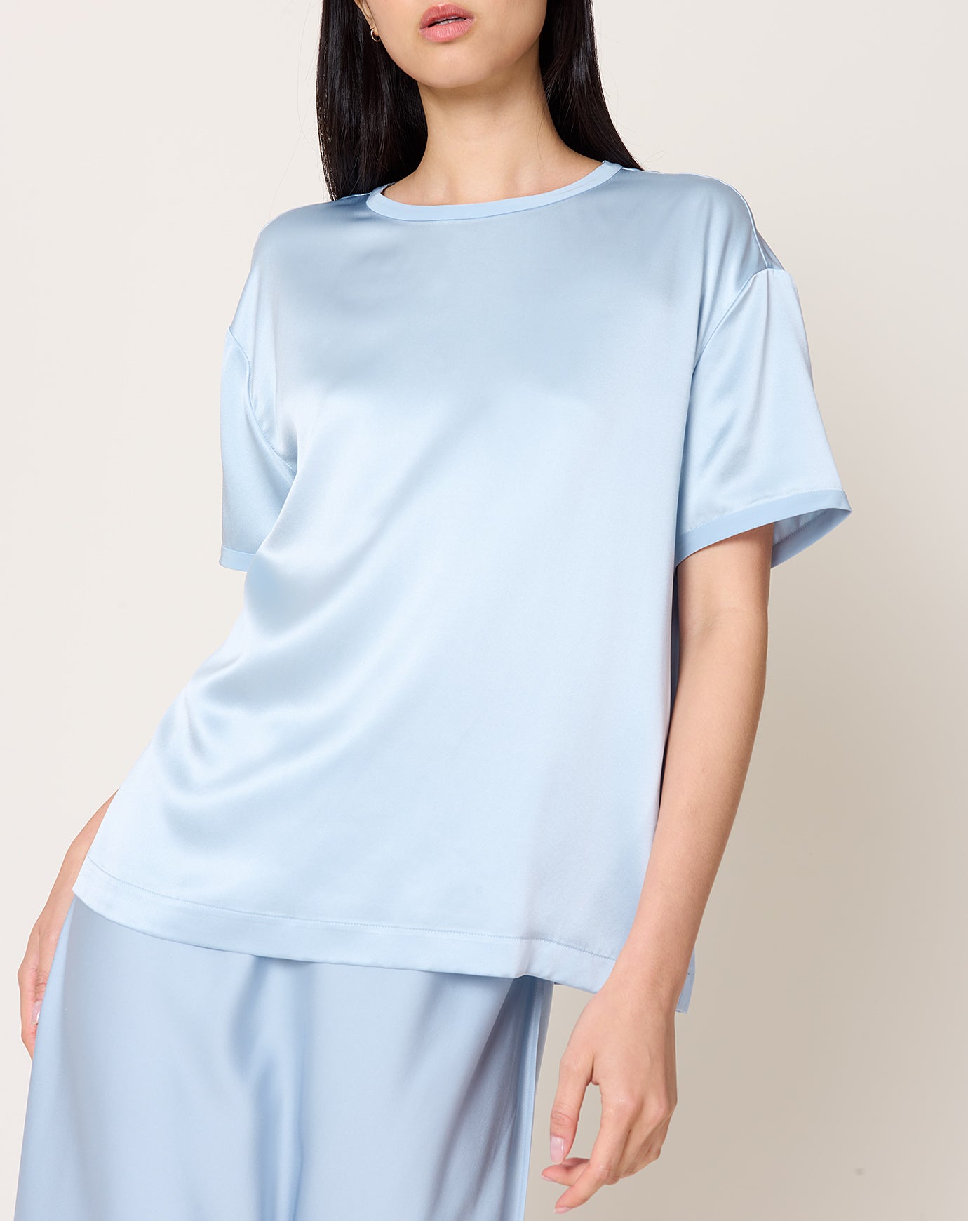 Lisa Yang Round Neck T-Shirt in Surf