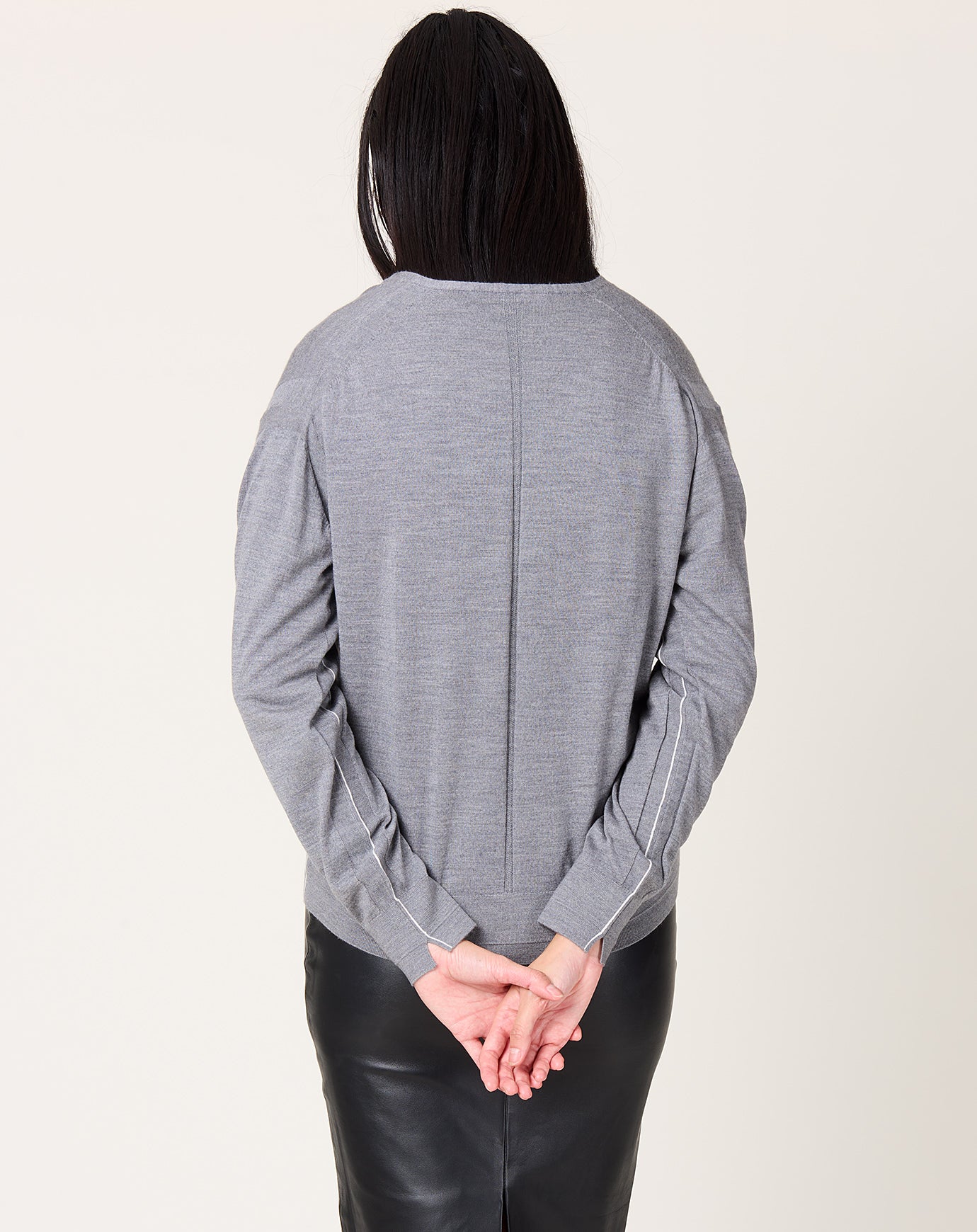 Maria McManus Button V Cardigan in Heather Grey