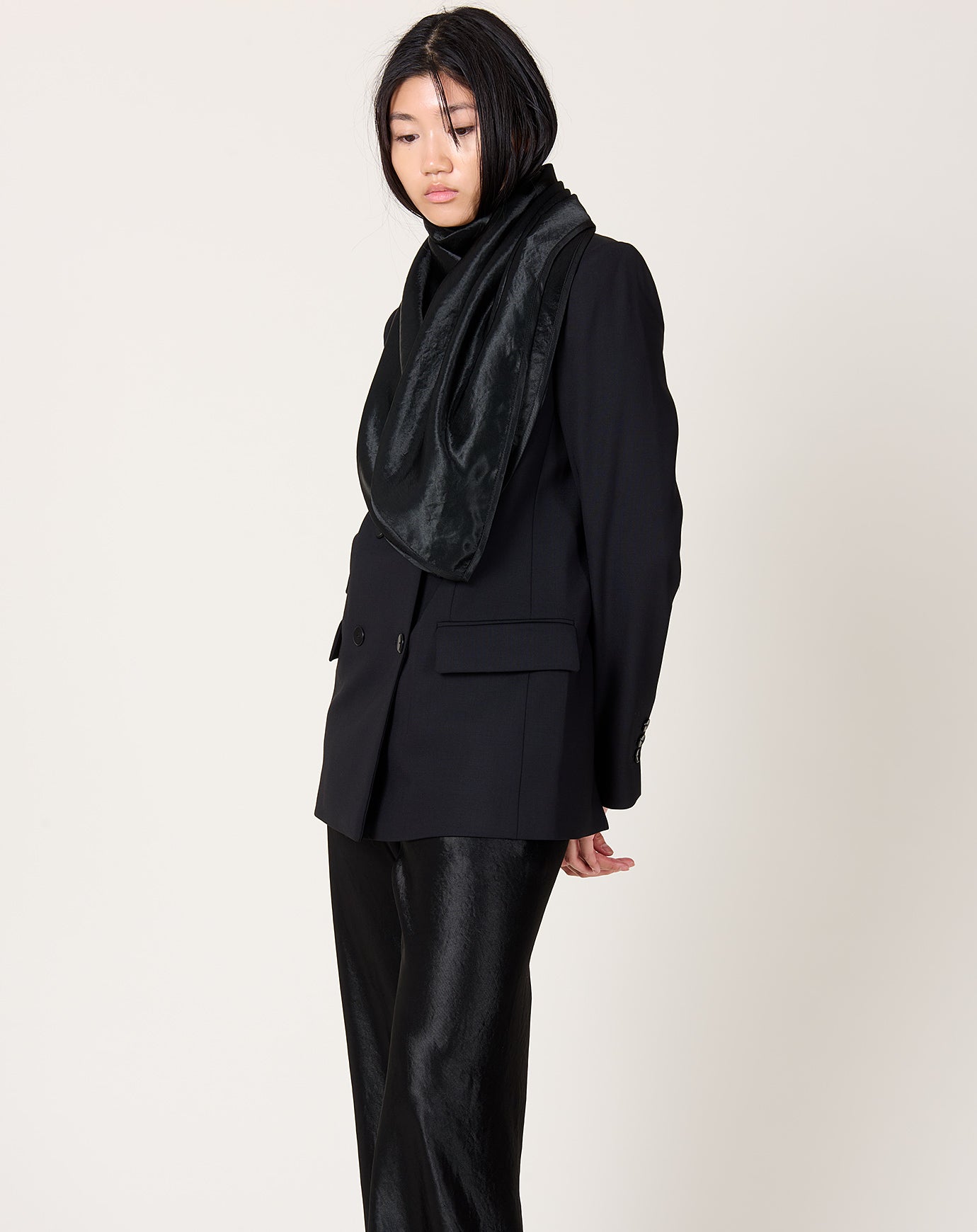 Maria McManus Double Breasted Cloak Blazer in Black