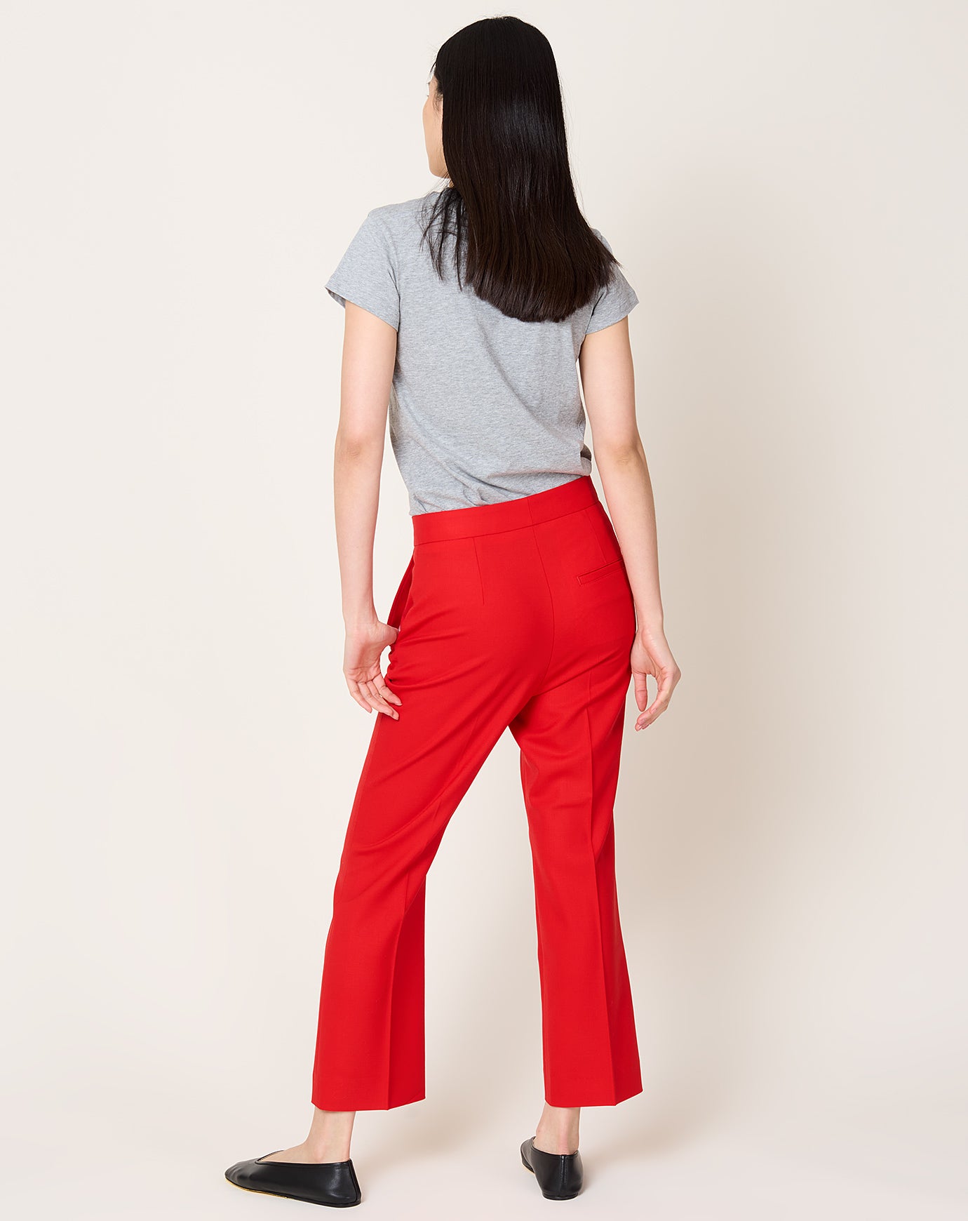 Maria McManus High Waist Crop Trouser in Carmine Red