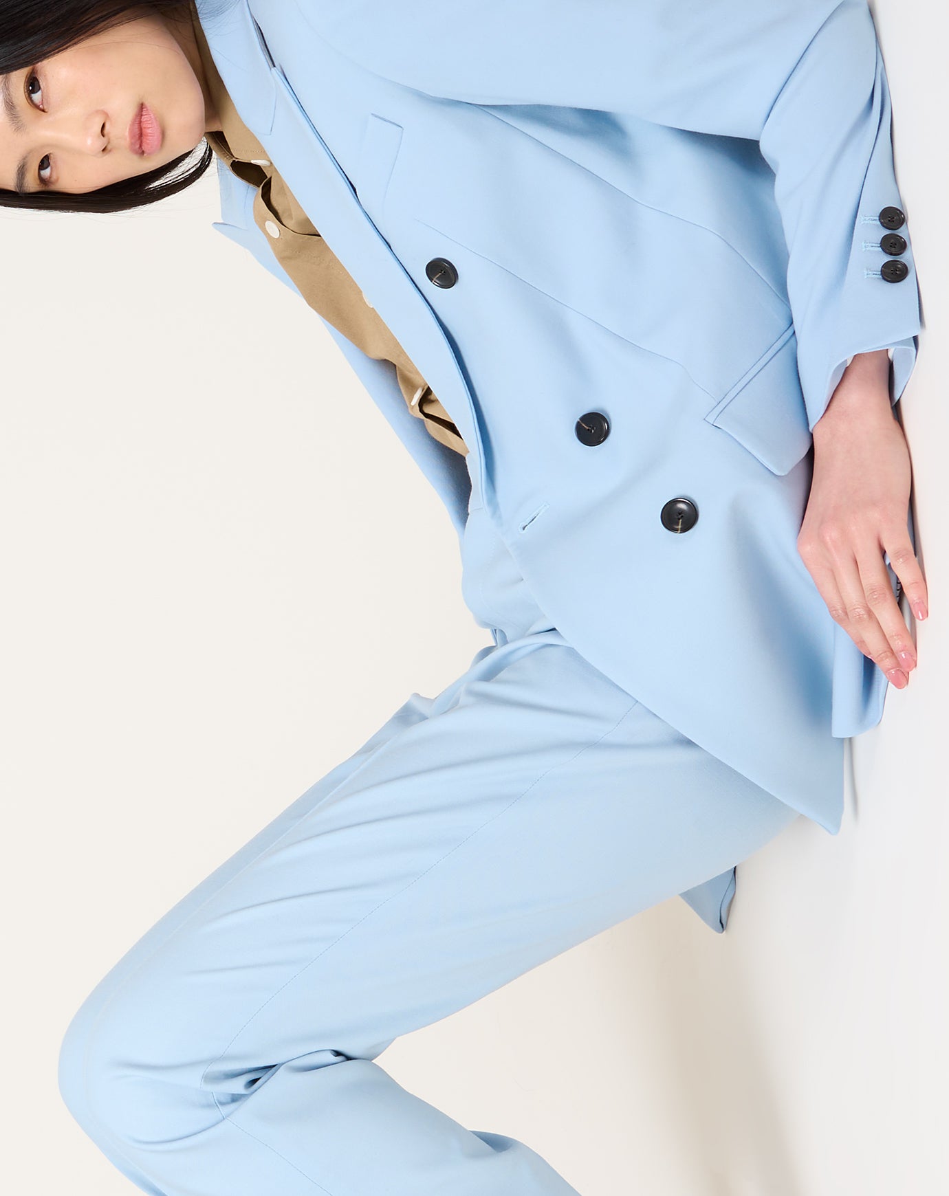 Maria McManus High Waist Crop Trouser in Sky Blue