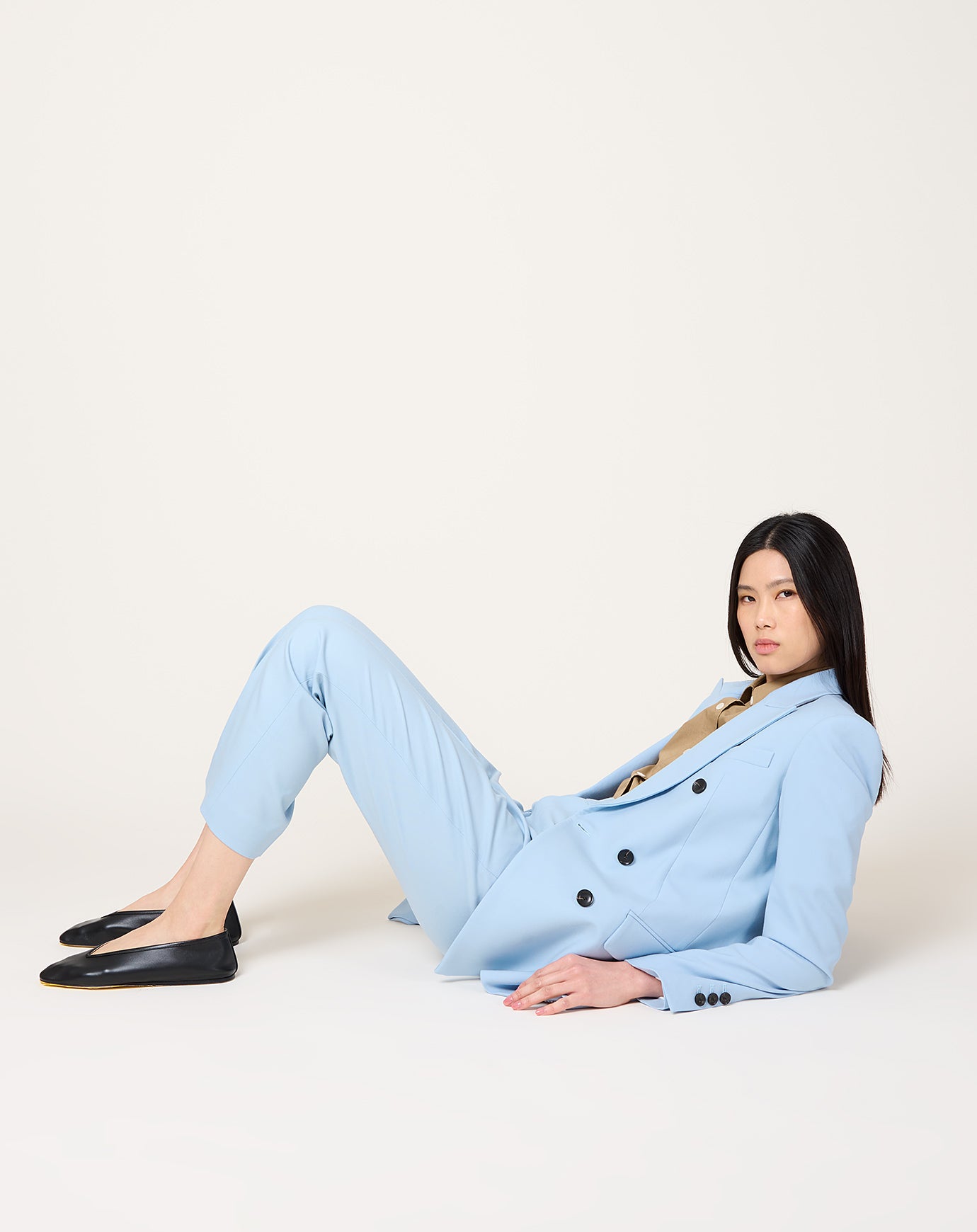 Maria McManus High Waist Crop Trouser in Sky Blue