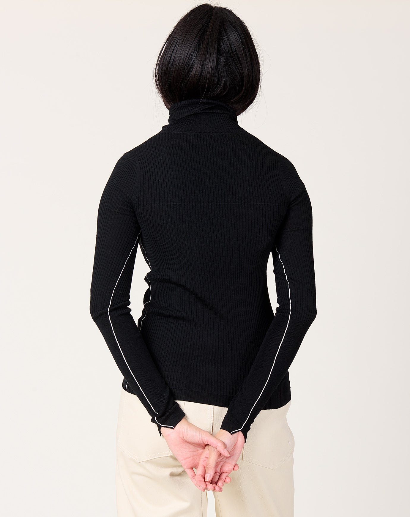 Maria McManus Ribbed Turtleneck in Black