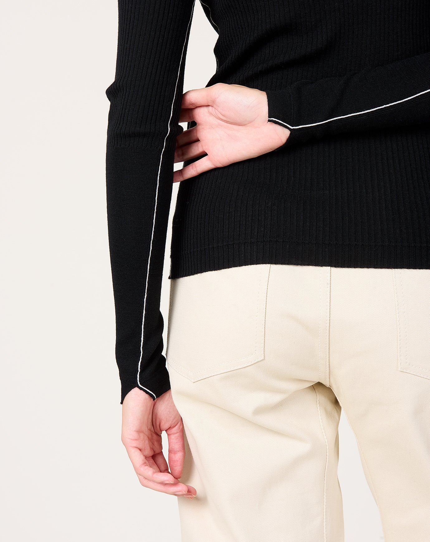 Maria McManus Ribbed Turtleneck in Black