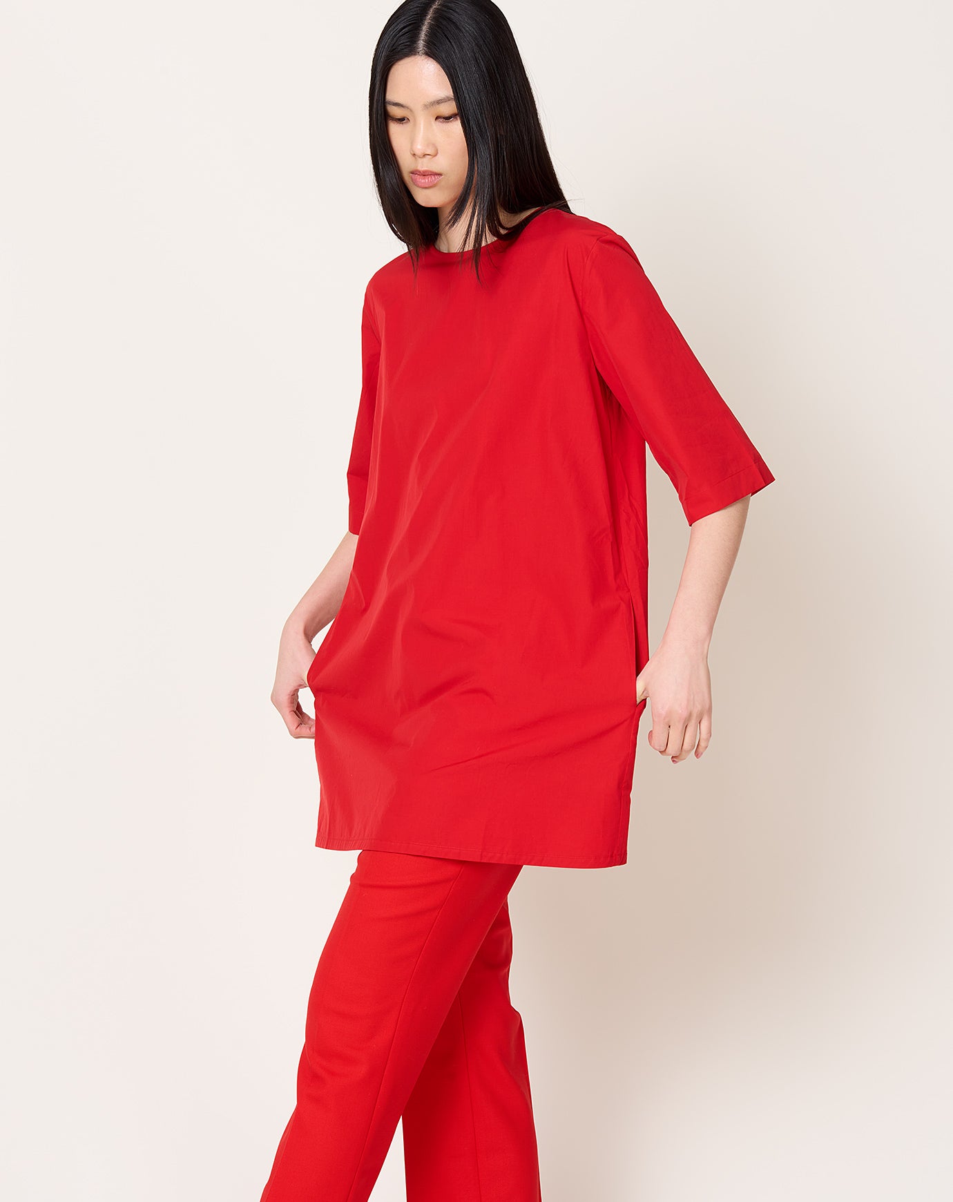 Maria McManus T-Shirt Cocoon Dress in Red Apple