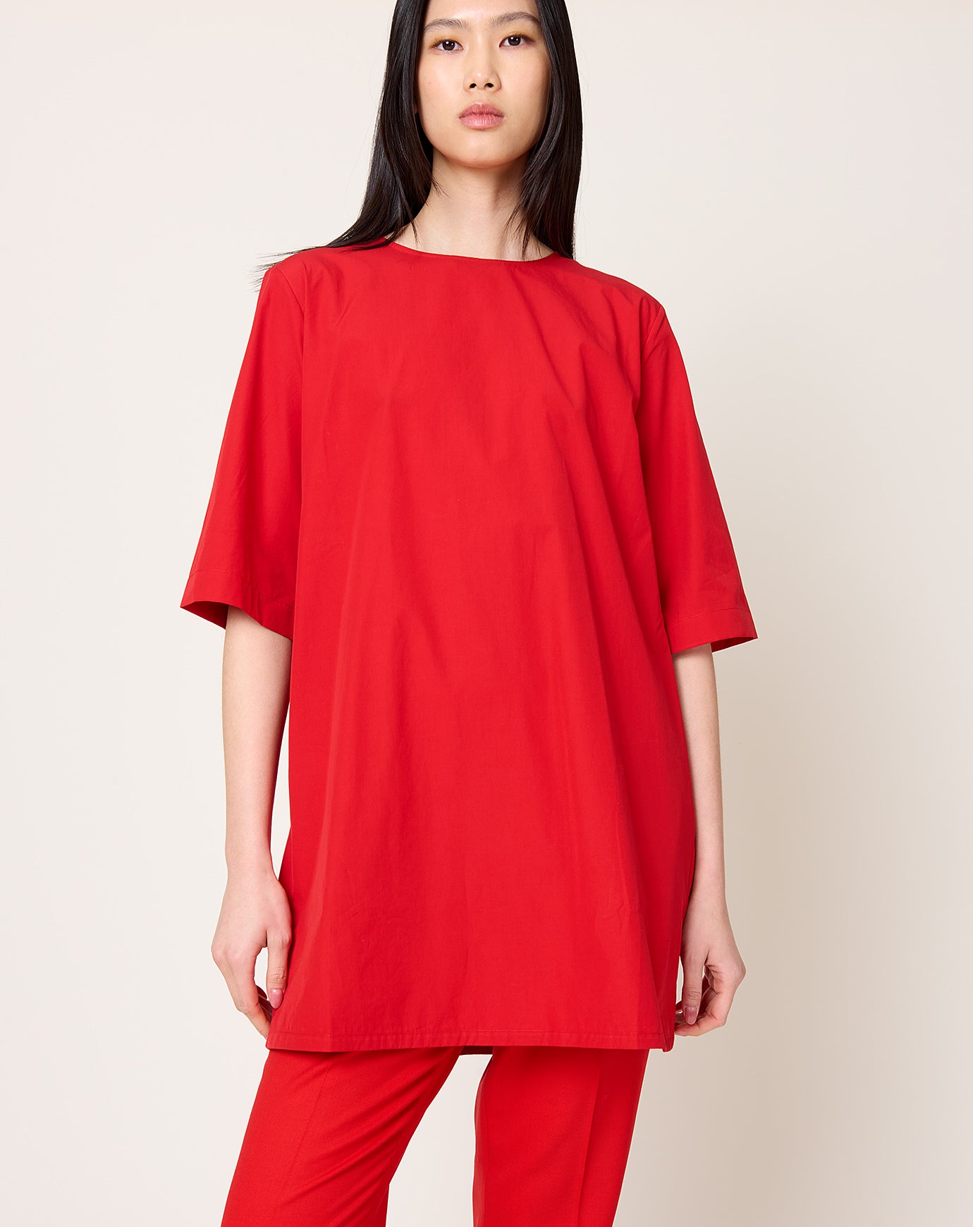 Maria McManus T-Shirt Cocoon Dress in Red Apple