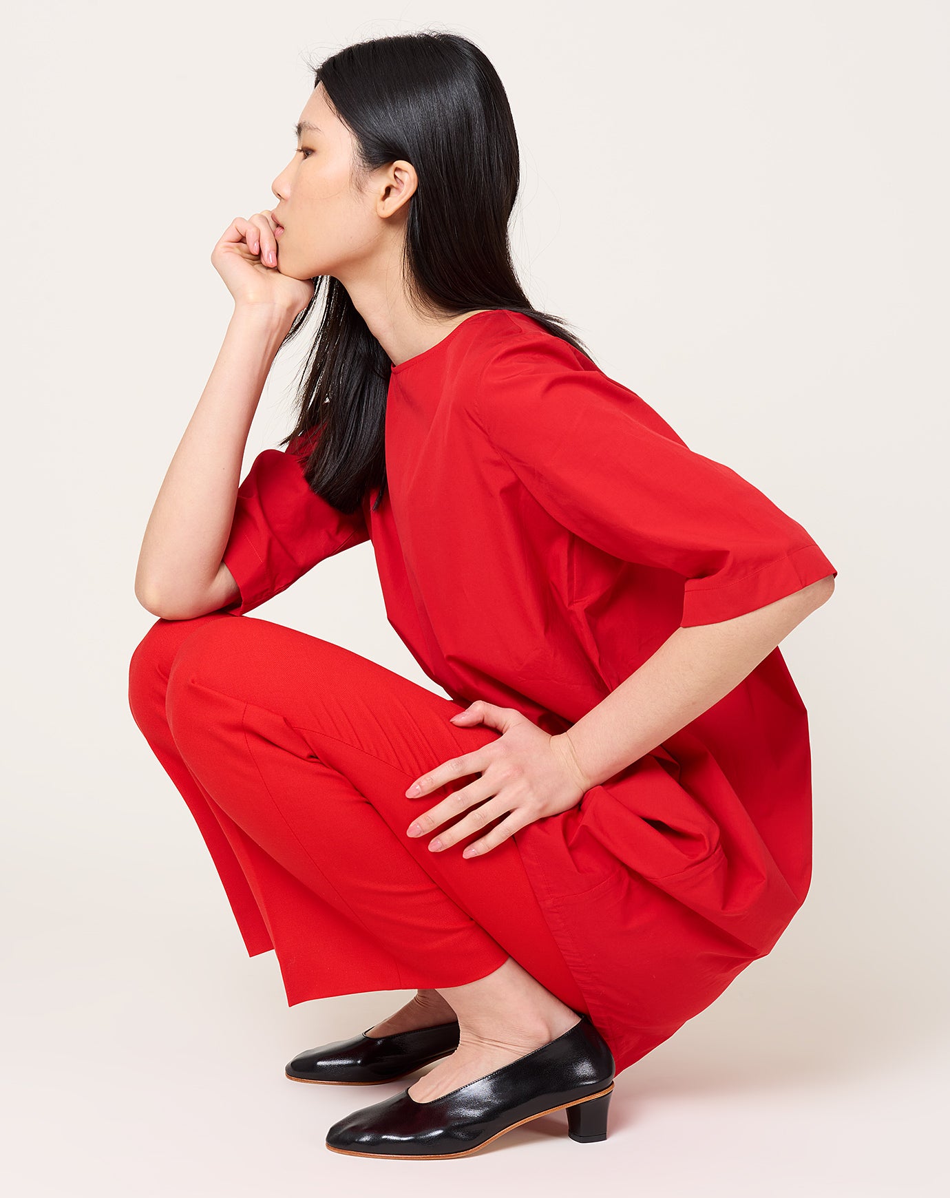 Maria McManus T-Shirt Cocoon Dress in Red Apple