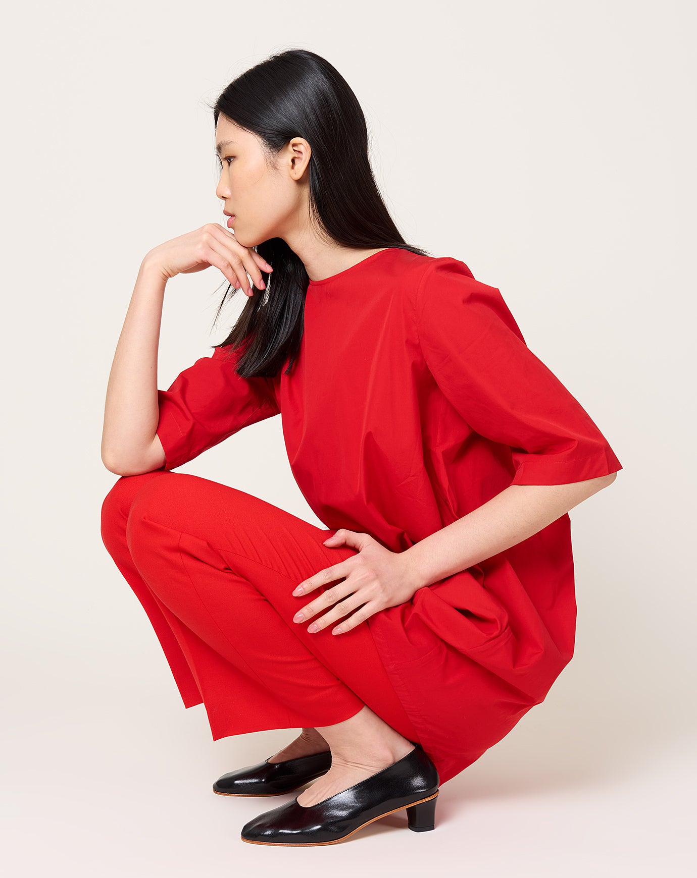 Maria McManus T-Shirt Cocoon Dress in Red Apple