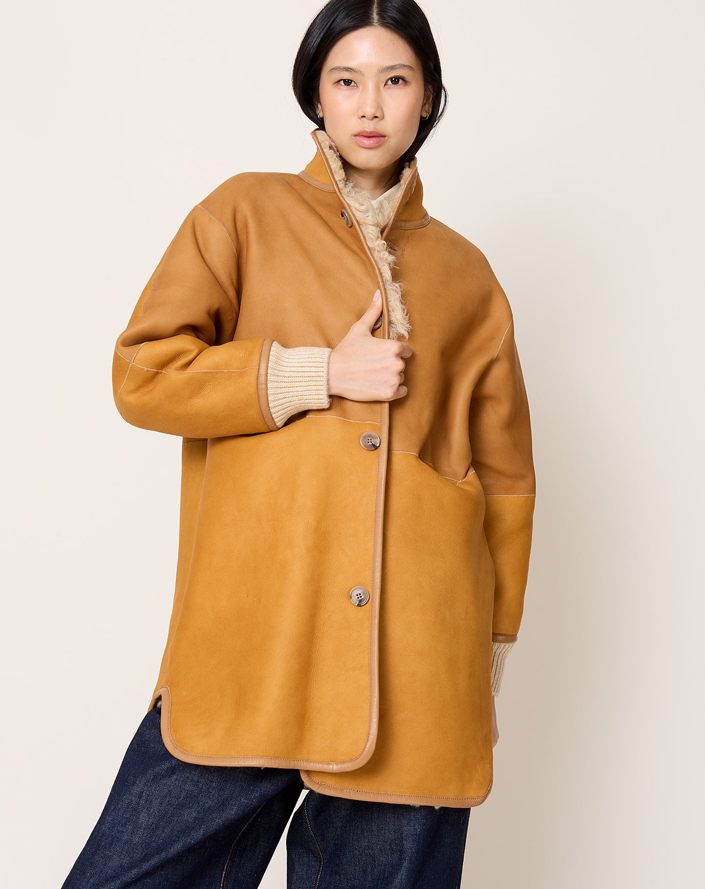 Milena Silvano Allie Coat in Oat