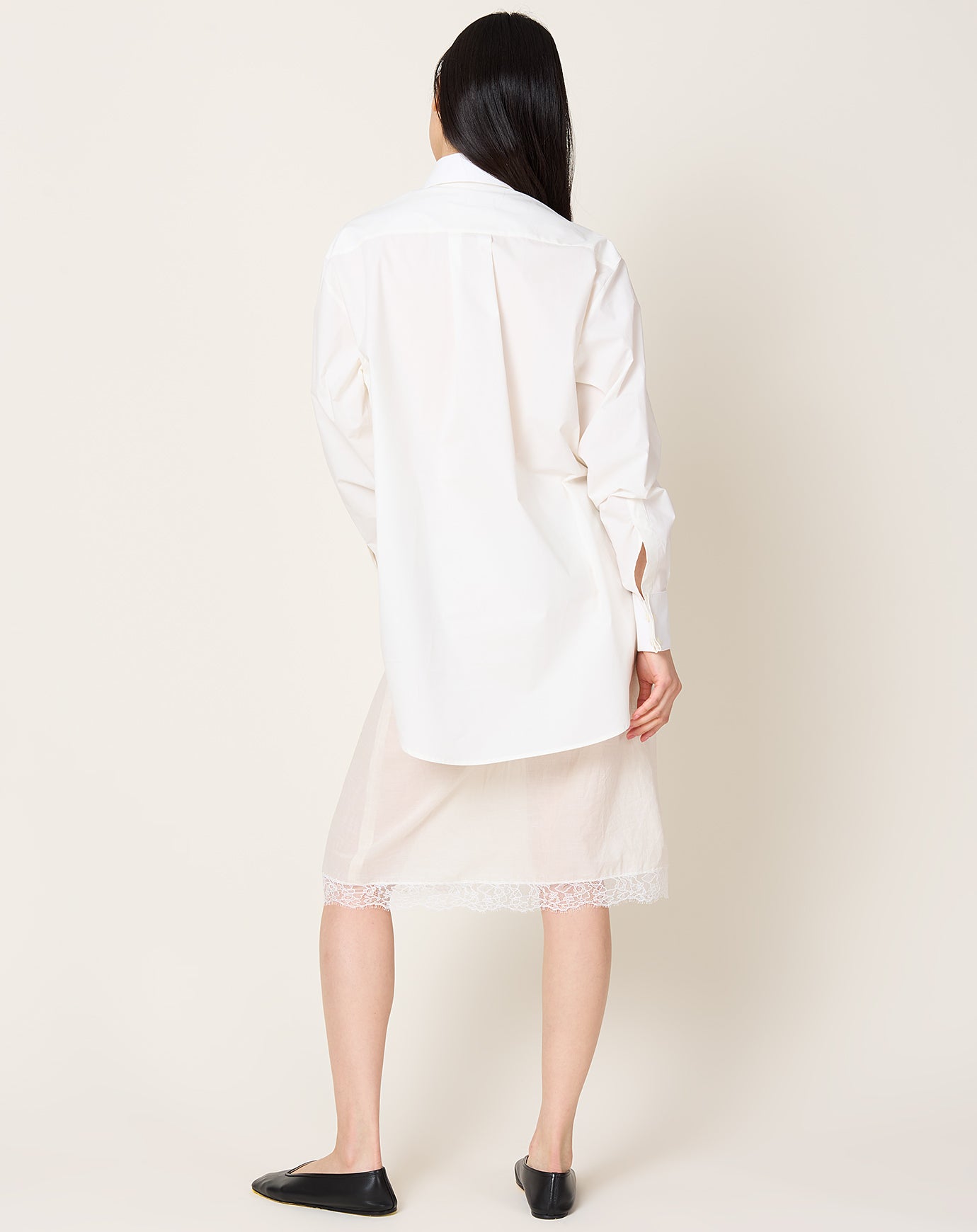 MM6 Cotton Poplin & Cotton Voile Midi Dress