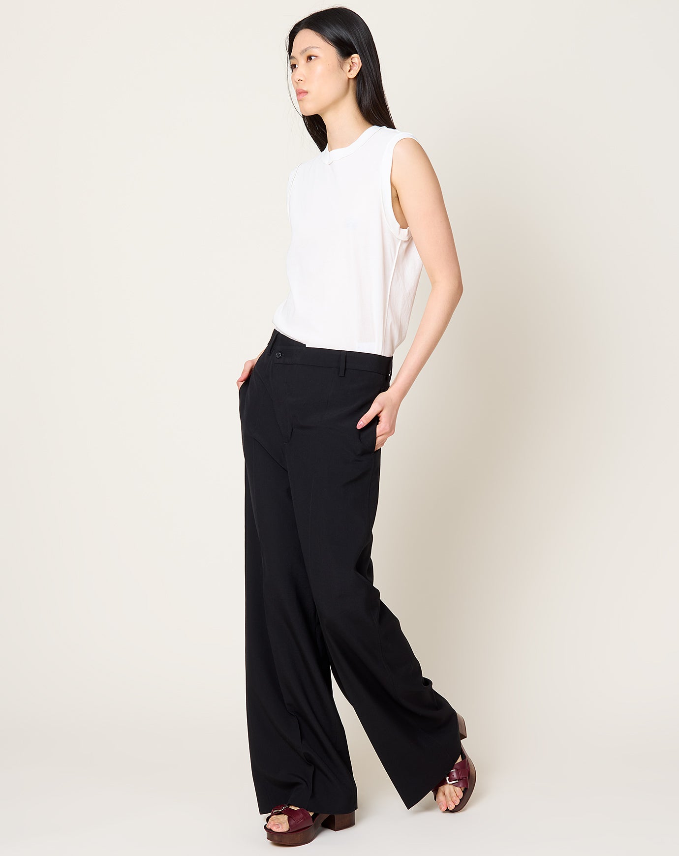 MM6 Off Center Trousers in Black