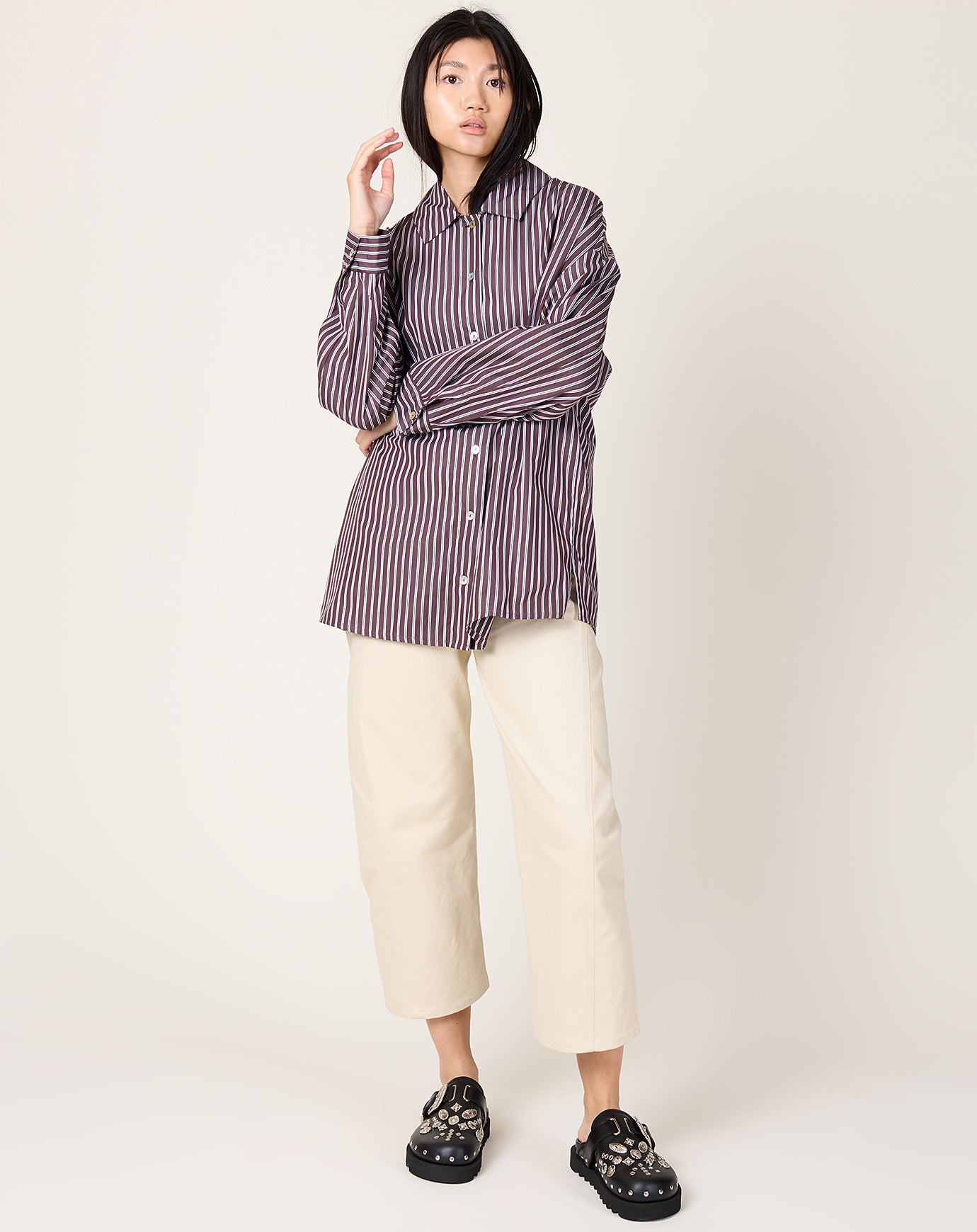 NITTO Caudia Shirt in Brown Stripe