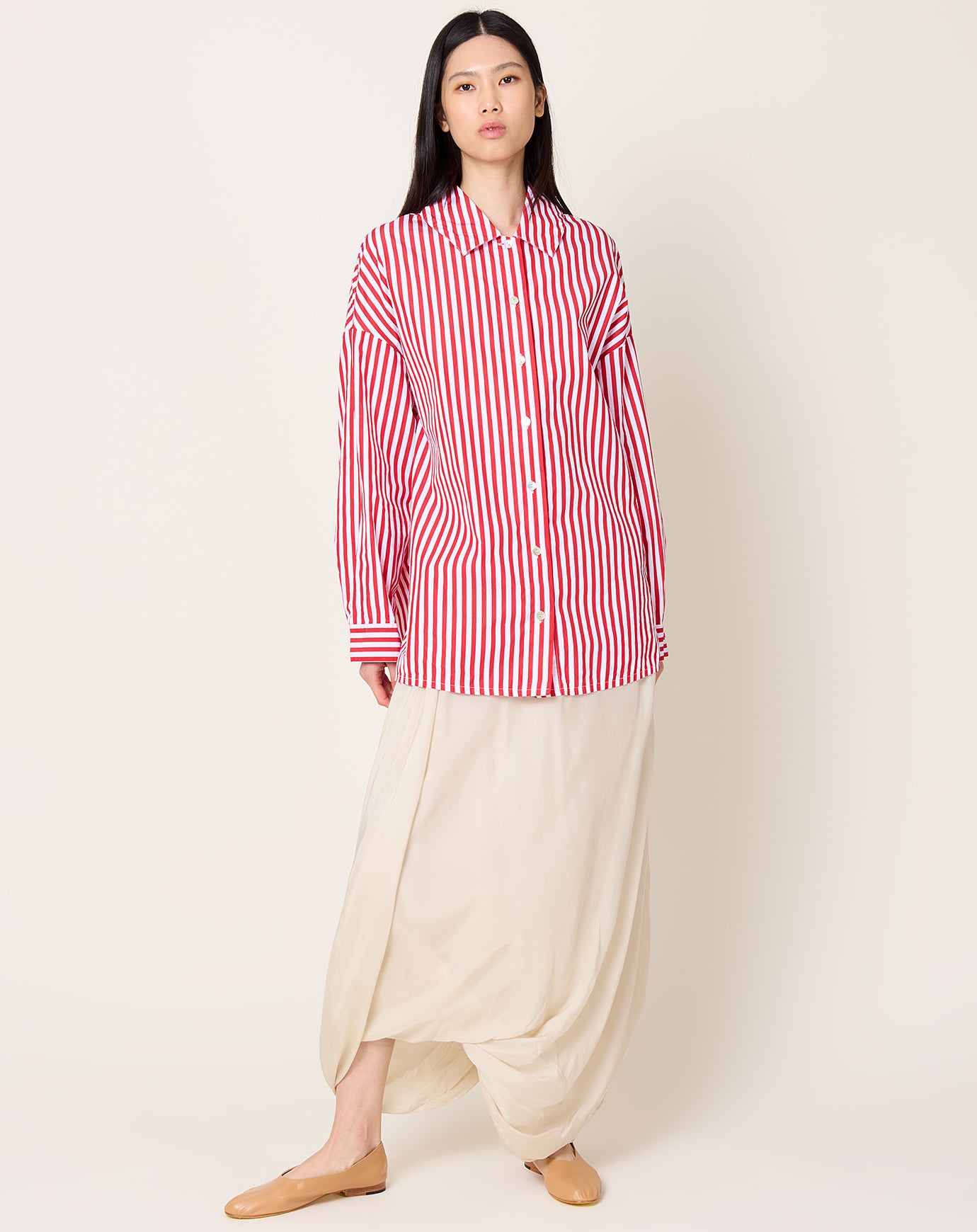 NITTO Caudia Shirt in Red Wide Lines