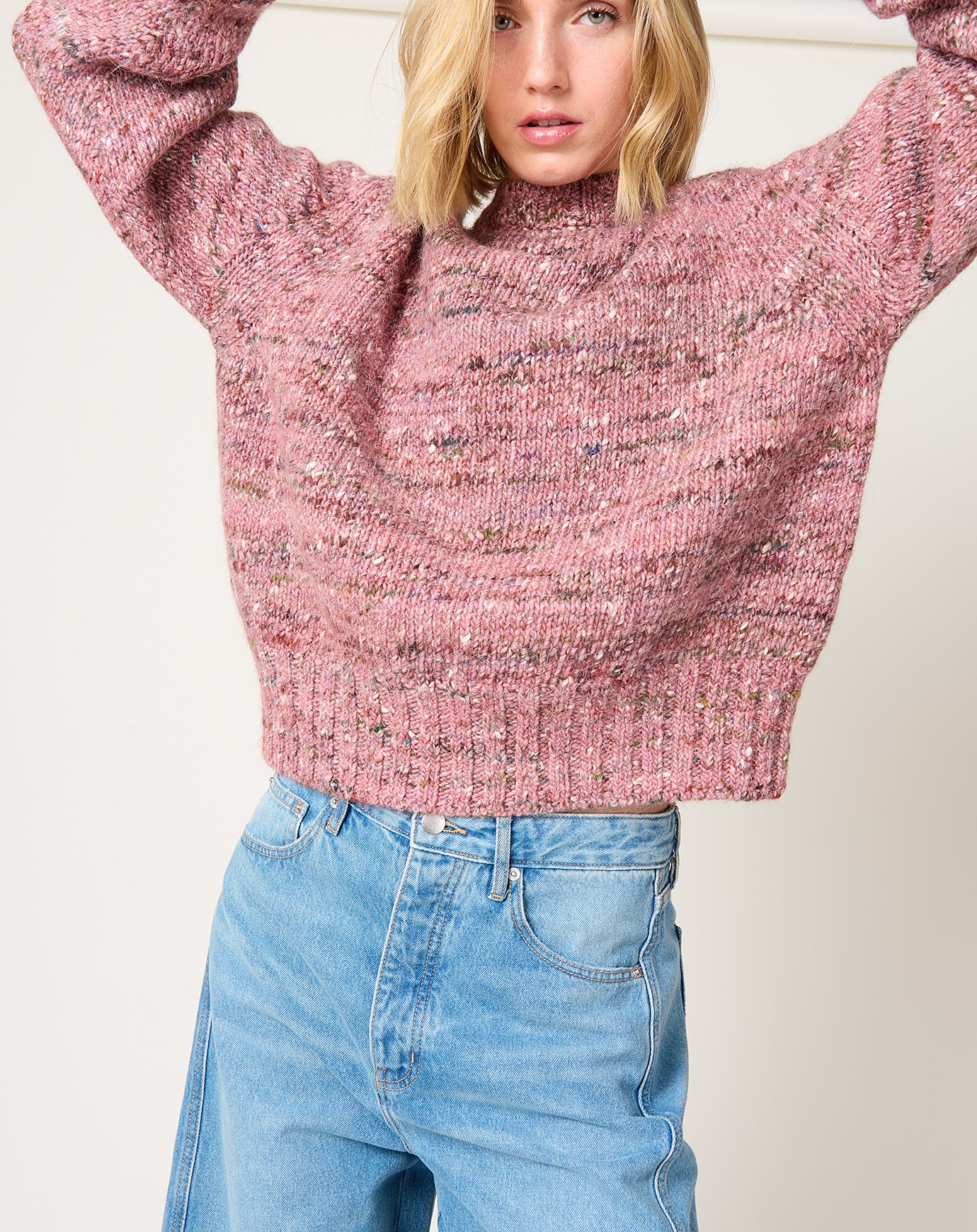 Róhe Melange Crewneck Jumper in Framboise