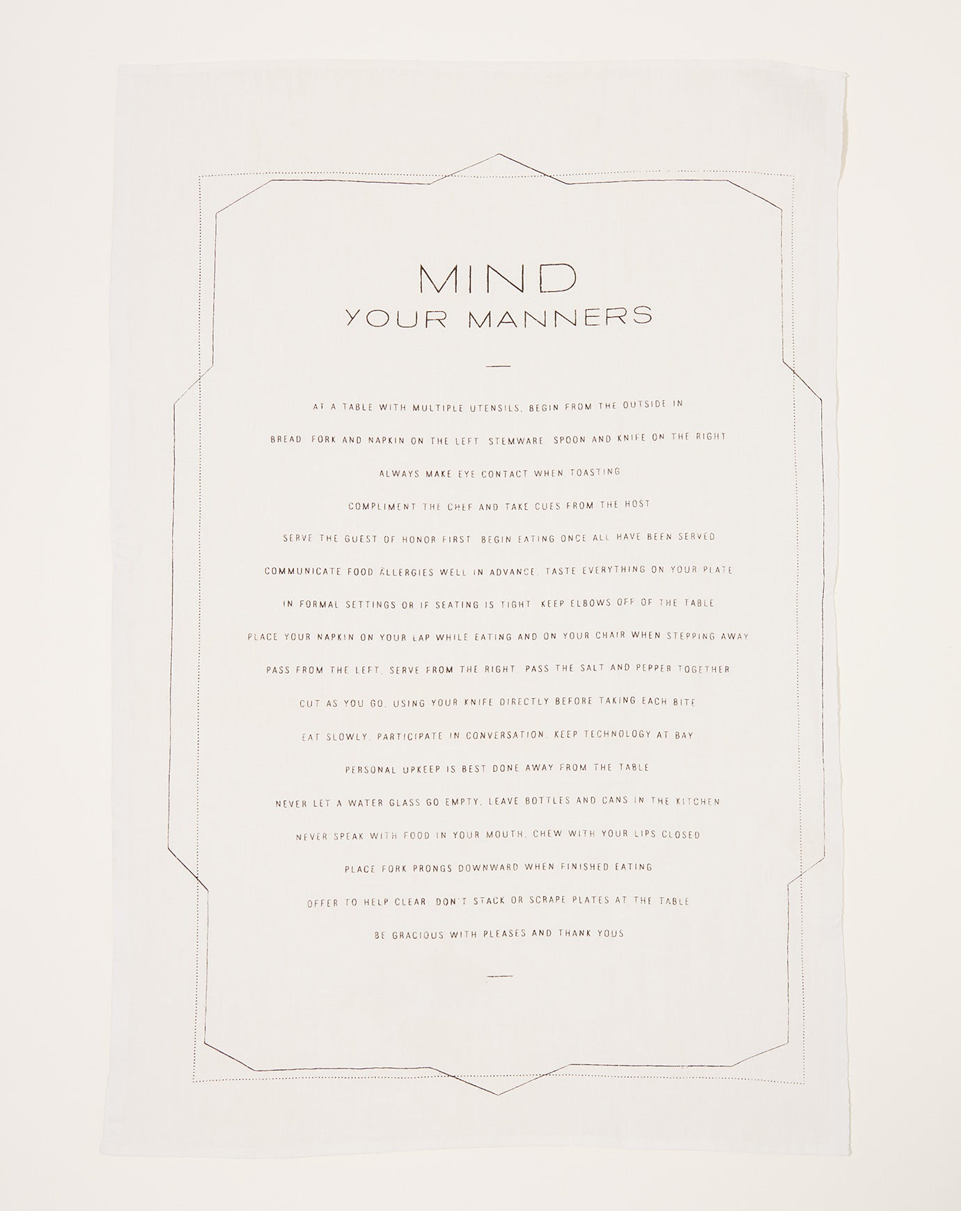 Sir Madam Mind Your Manners Tea Towel