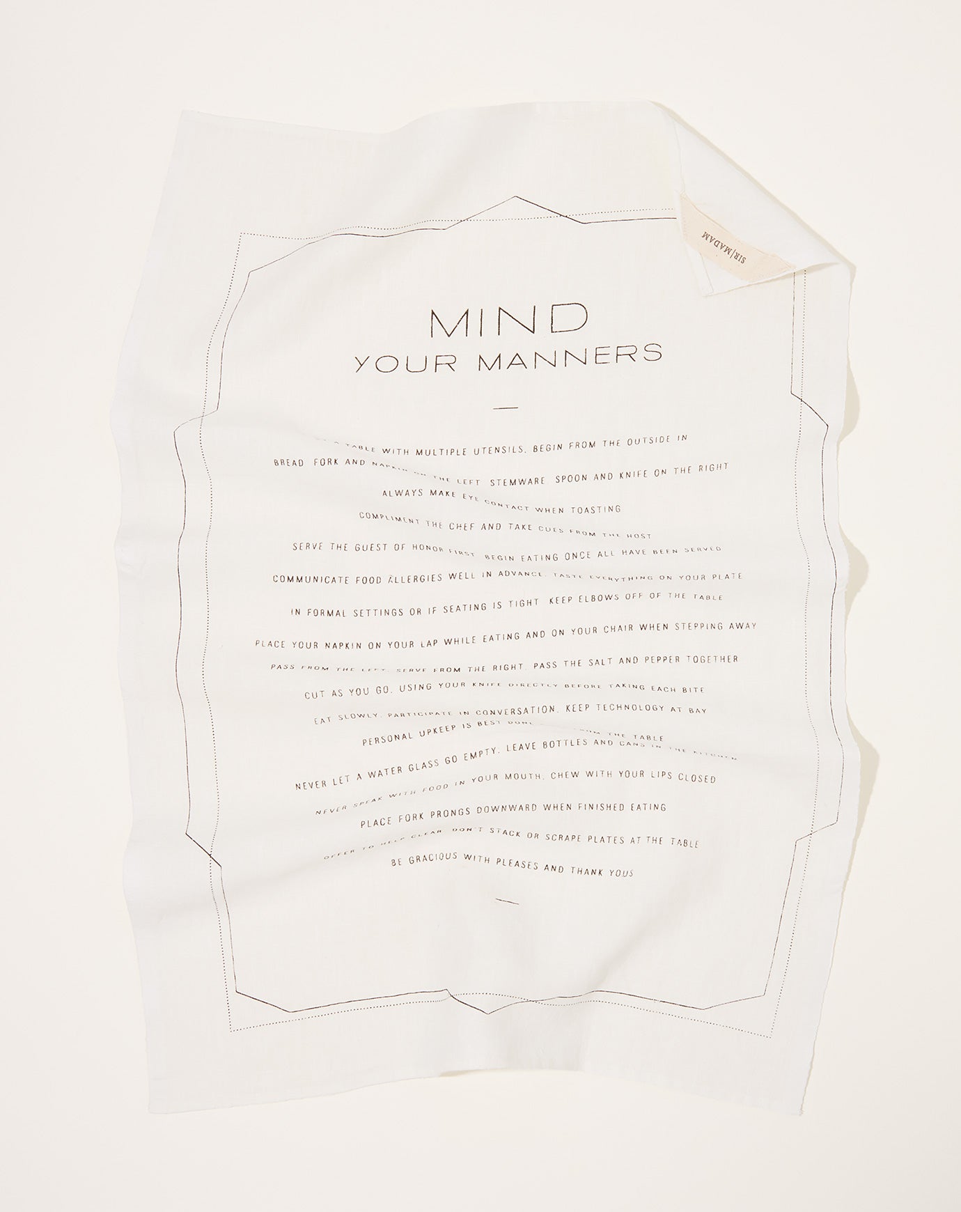 Sir Madam Mind Your Manners Tea Towel