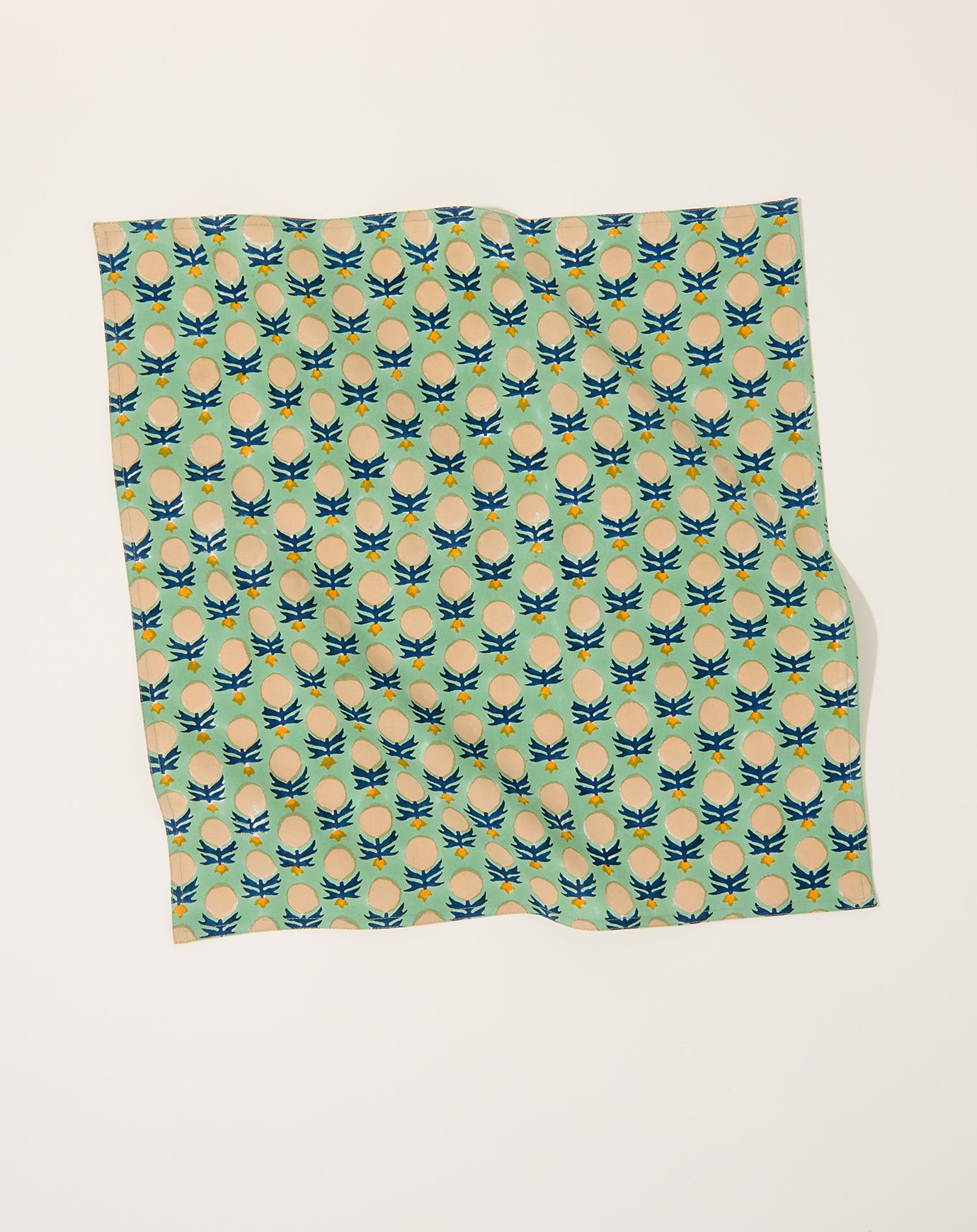 Soil to Studio Kesya Block Printed Table Napkins in Mint Green