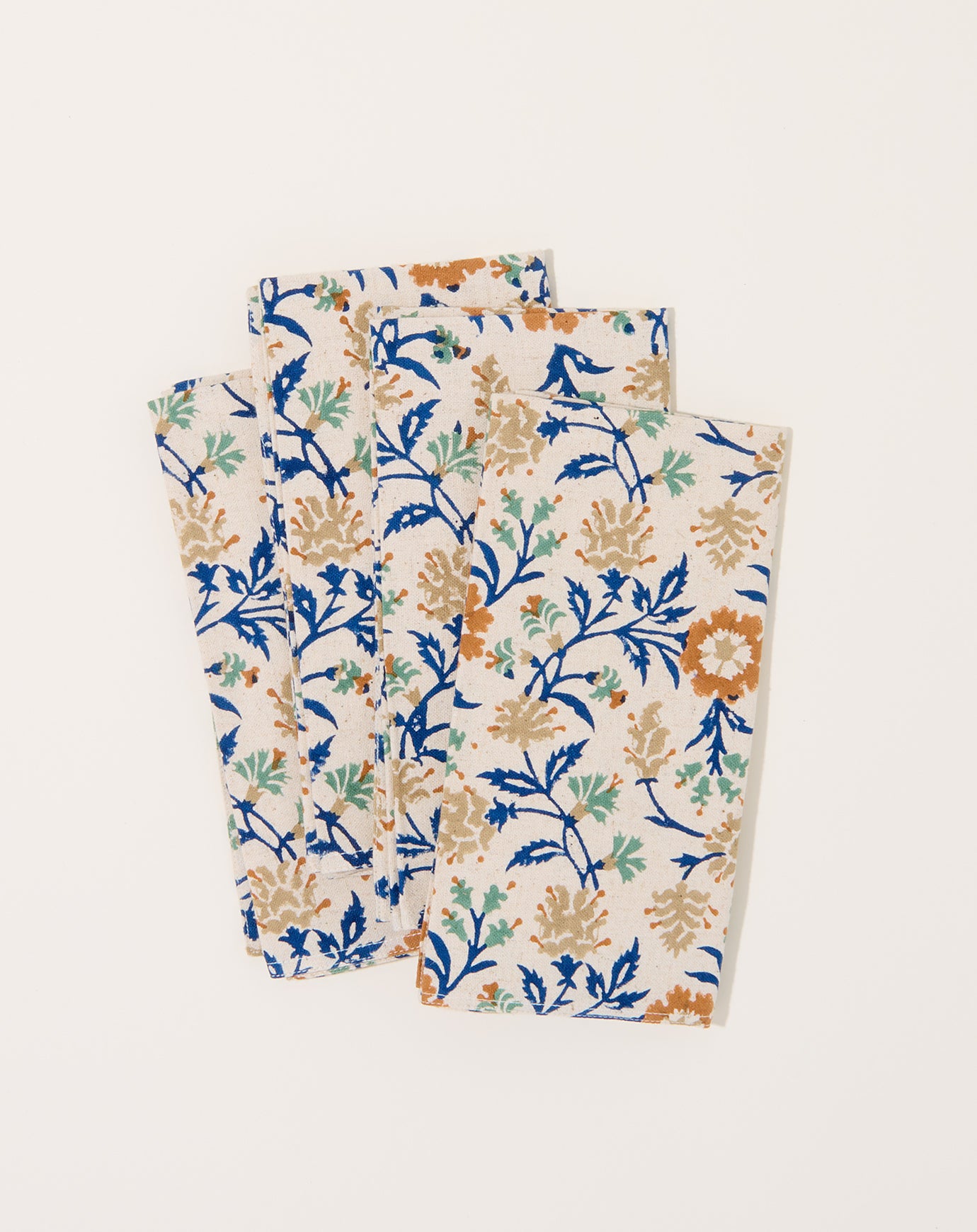 Soil to Studio Priya Block Printed Table Napkins in Ink Blue