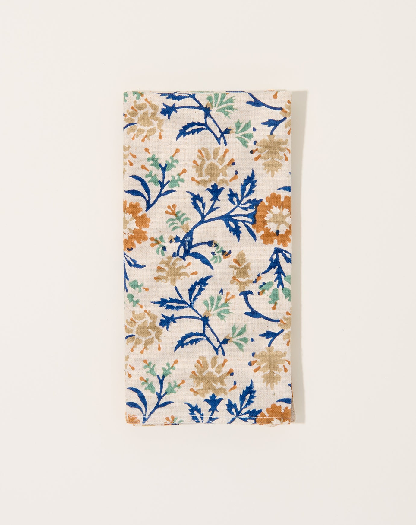Soil to Studio Priya Block Printed Table Napkins in Ink Blue