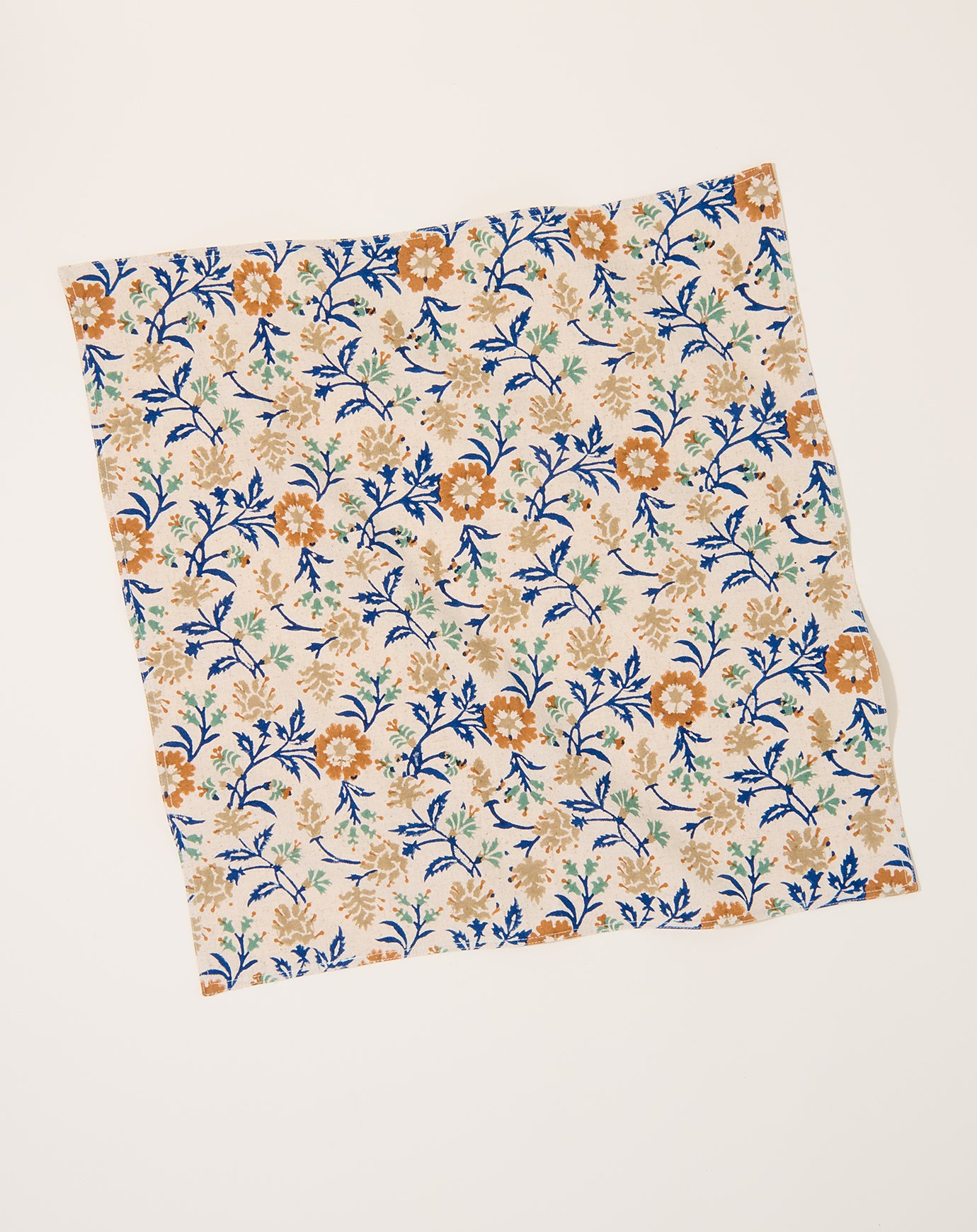 Soil to Studio Priya Block Printed Table Napkins in Ink Blue