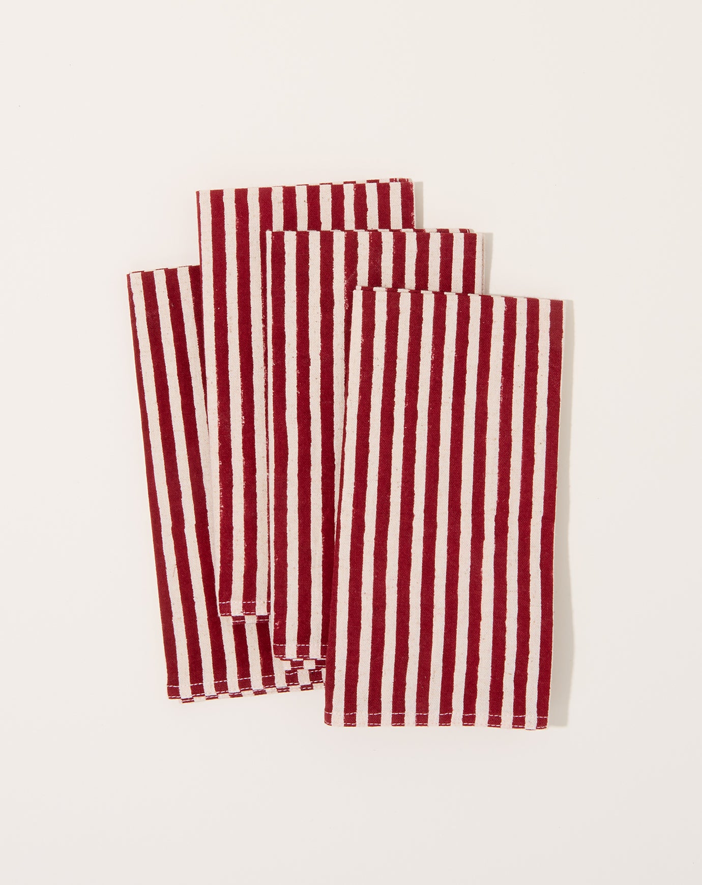 Soil to Studio Shabnam Block Printed Table Napkins in Red