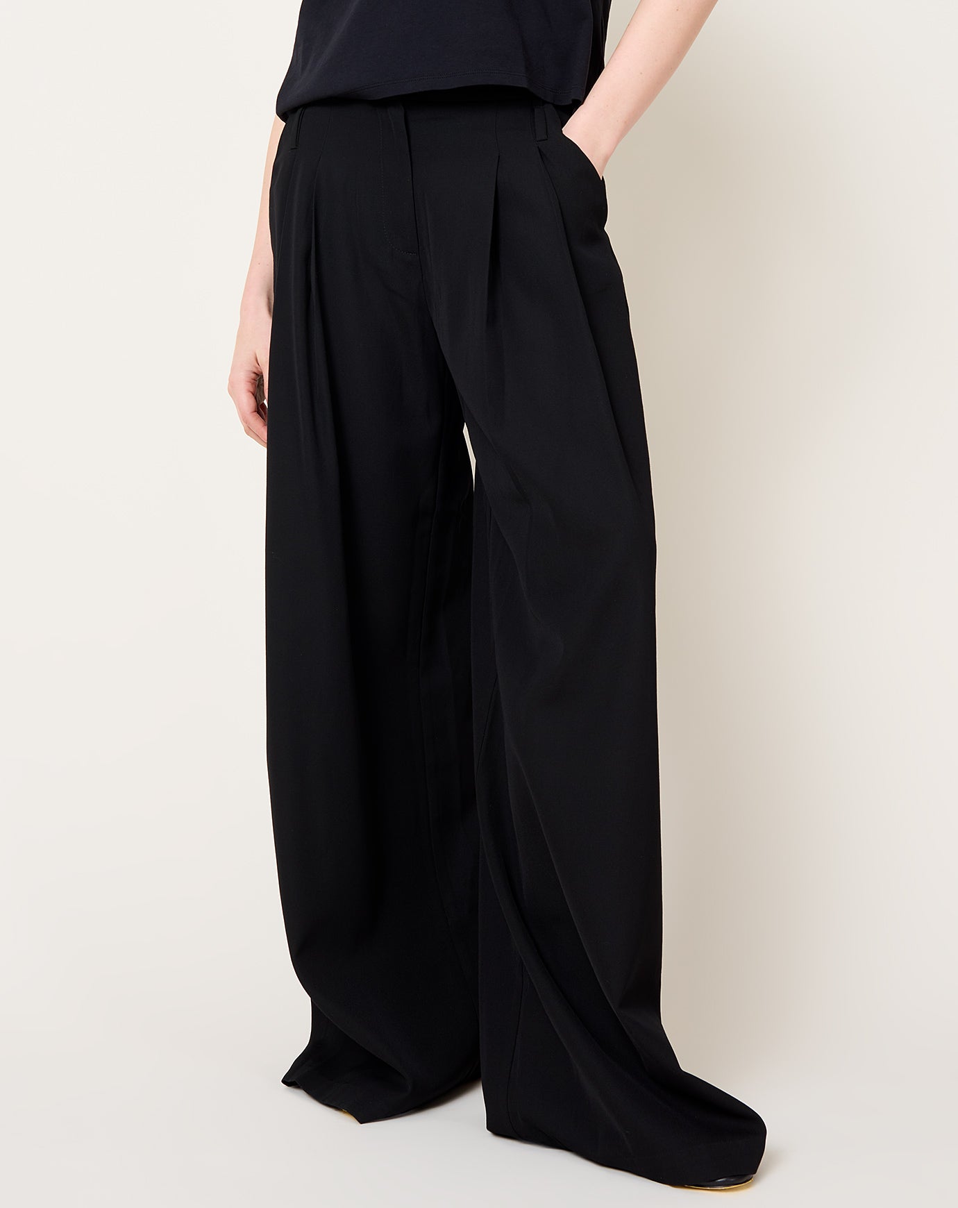 St. Agni Double Loop Pants in Black